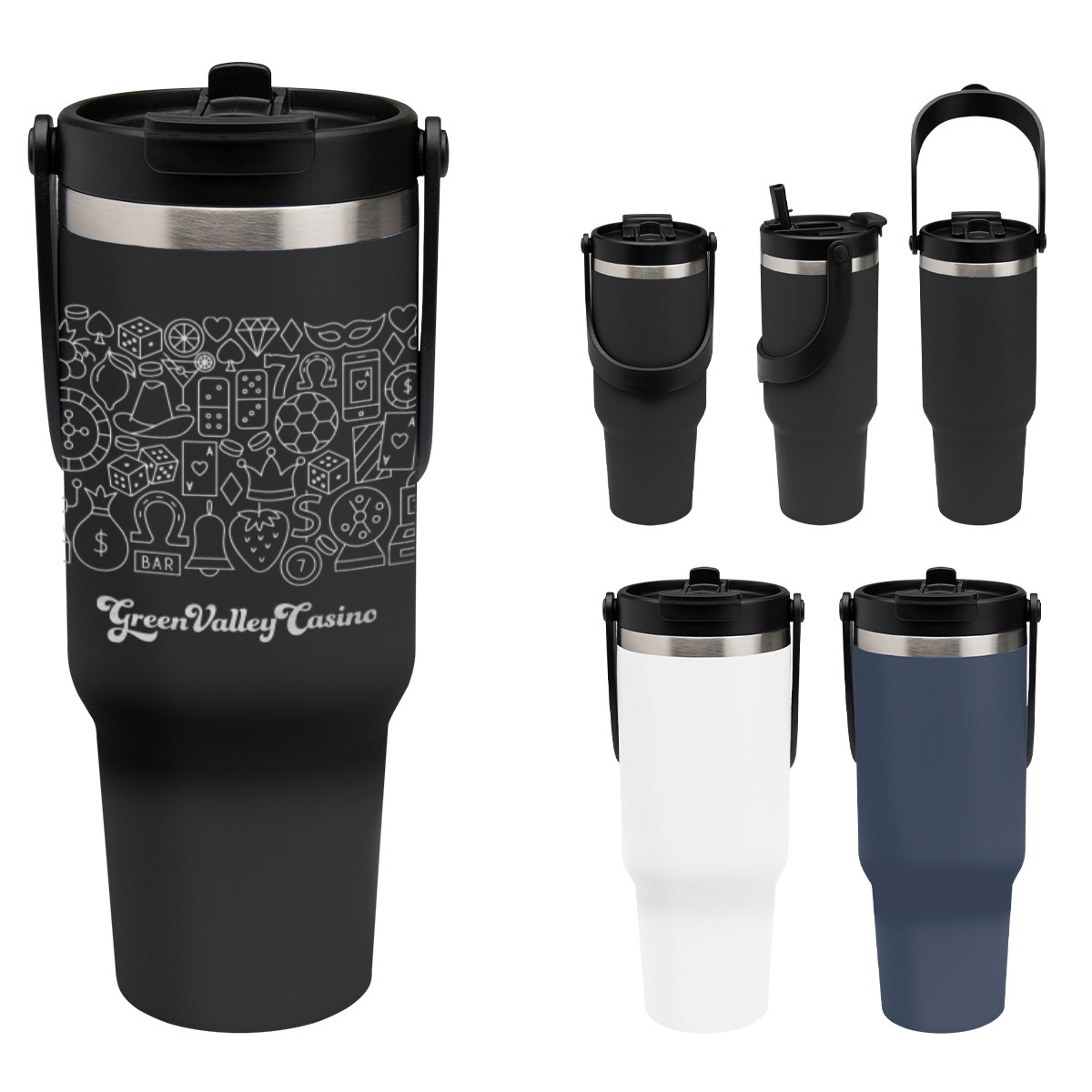 Full Laser Peak Intrepid Recycled Stainless Steel Tumbler - 40 Oz. Product Image