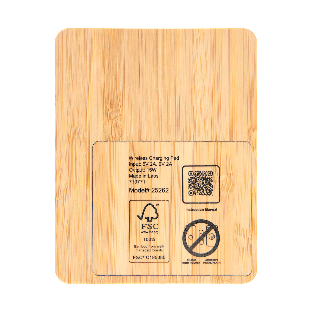 Bamboo Stress Relief Wireless Charger & Phone Stand Product Image