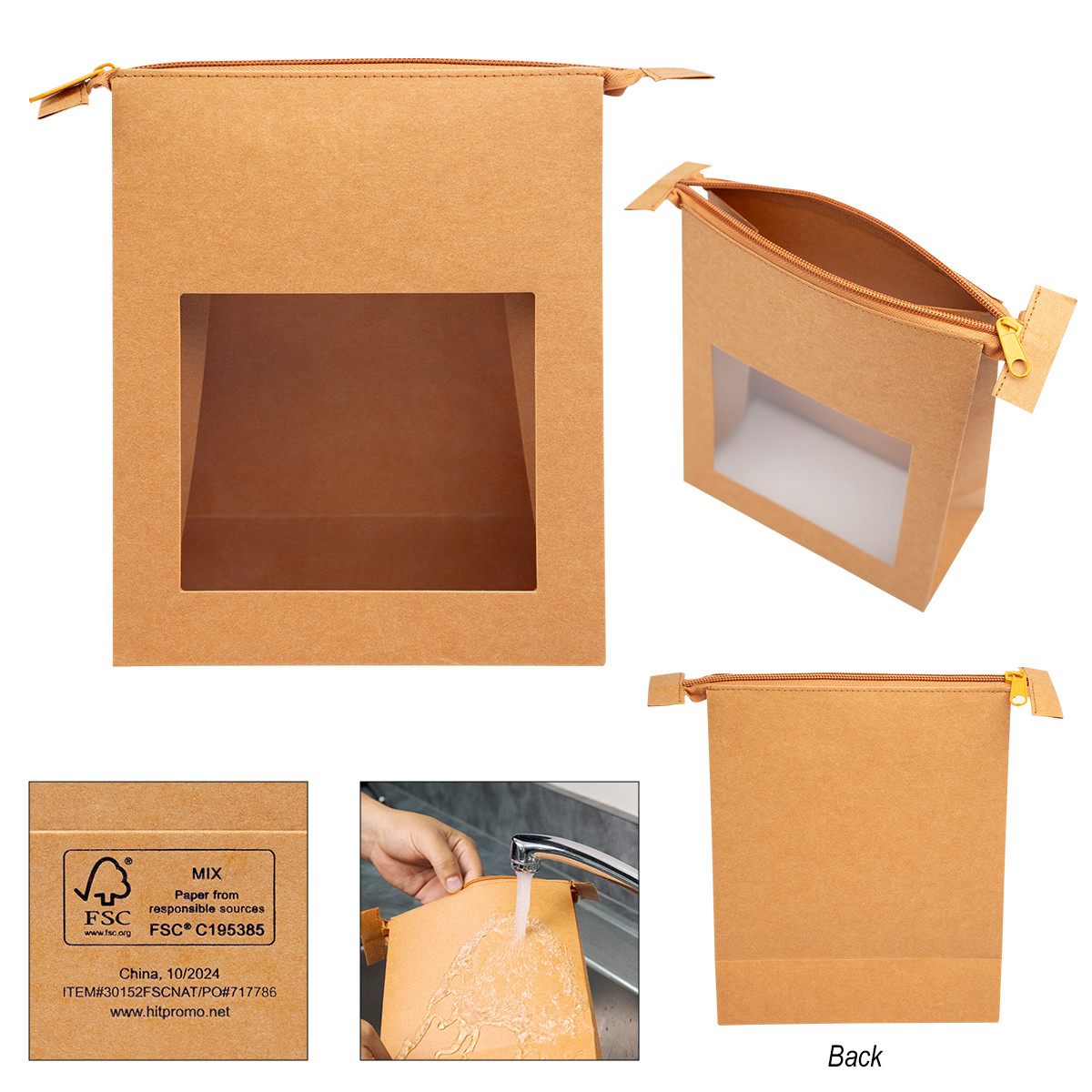 Kraft Paper Zippered Pouch Product Image