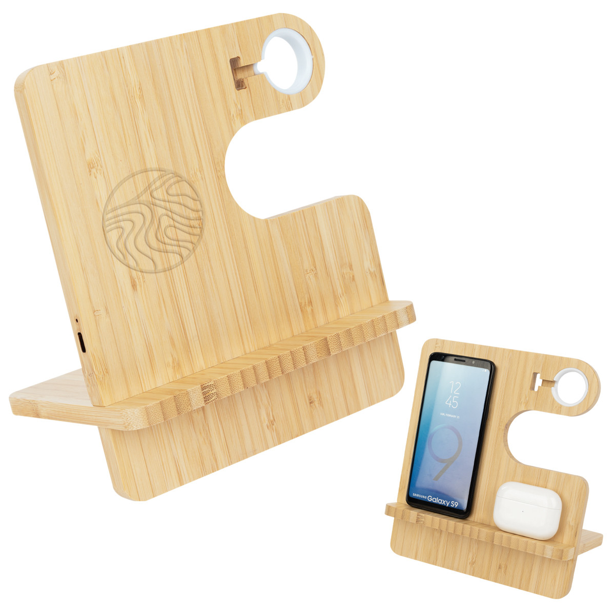Bamboo Wireless Charging Station Product Image