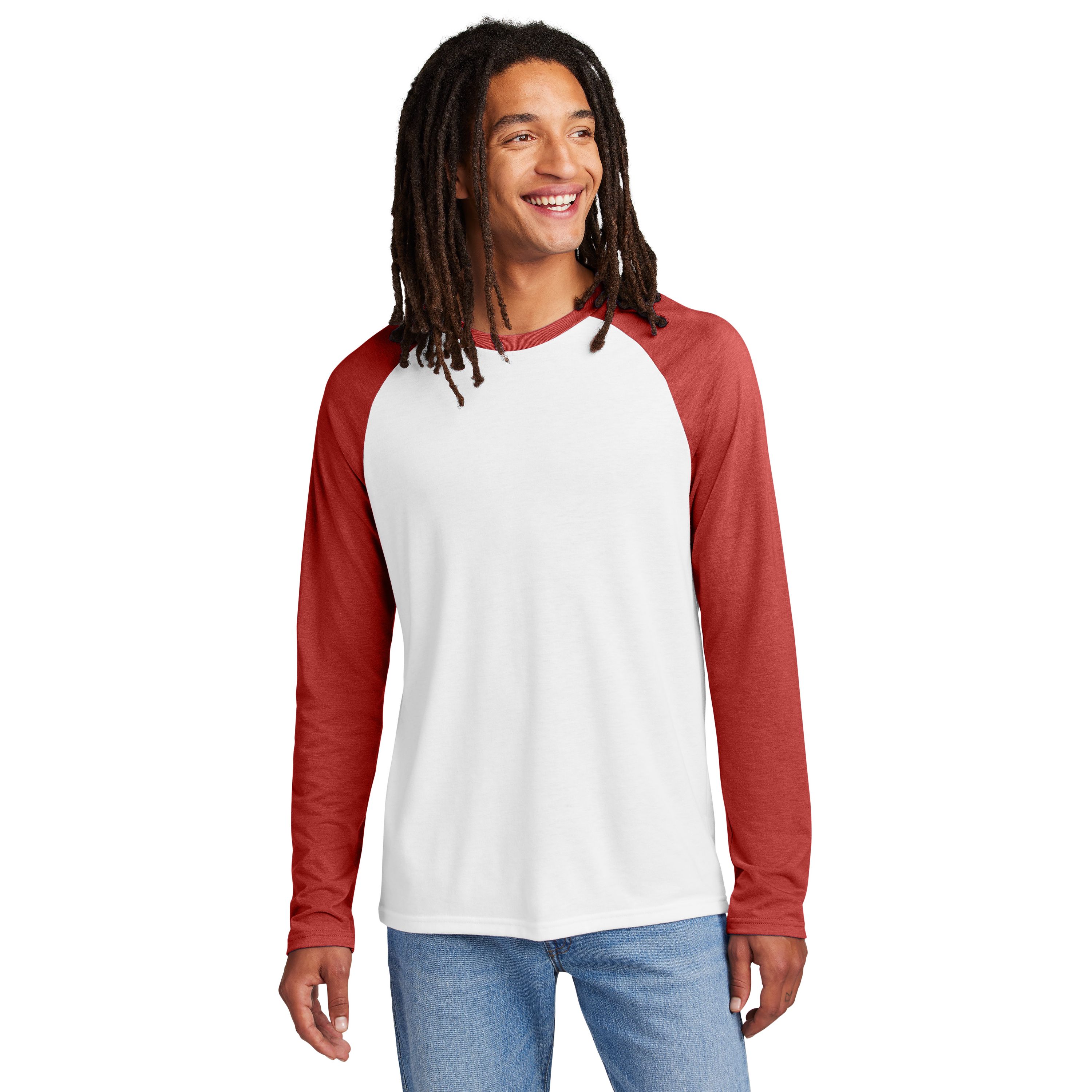 Allmade® Unisex Tri-Blend Long Sleeve Colorblock Raglan Product Image