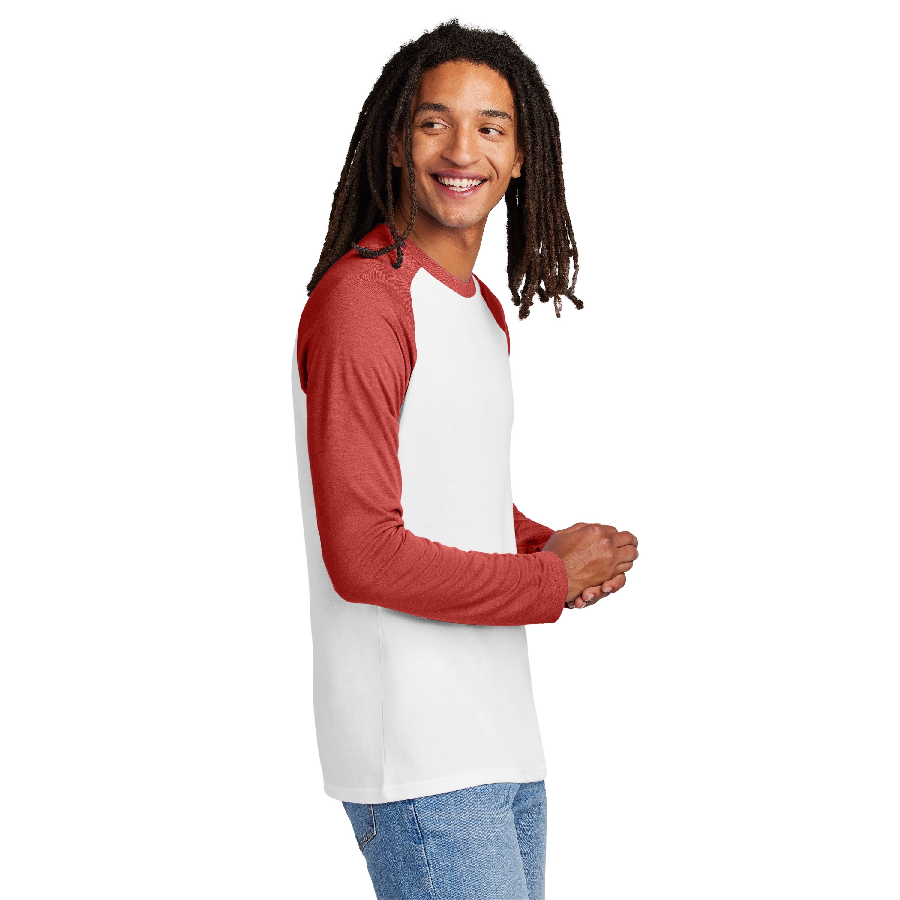 Allmade® Unisex Tri-Blend Long Sleeve Colorblock Raglan Product Image