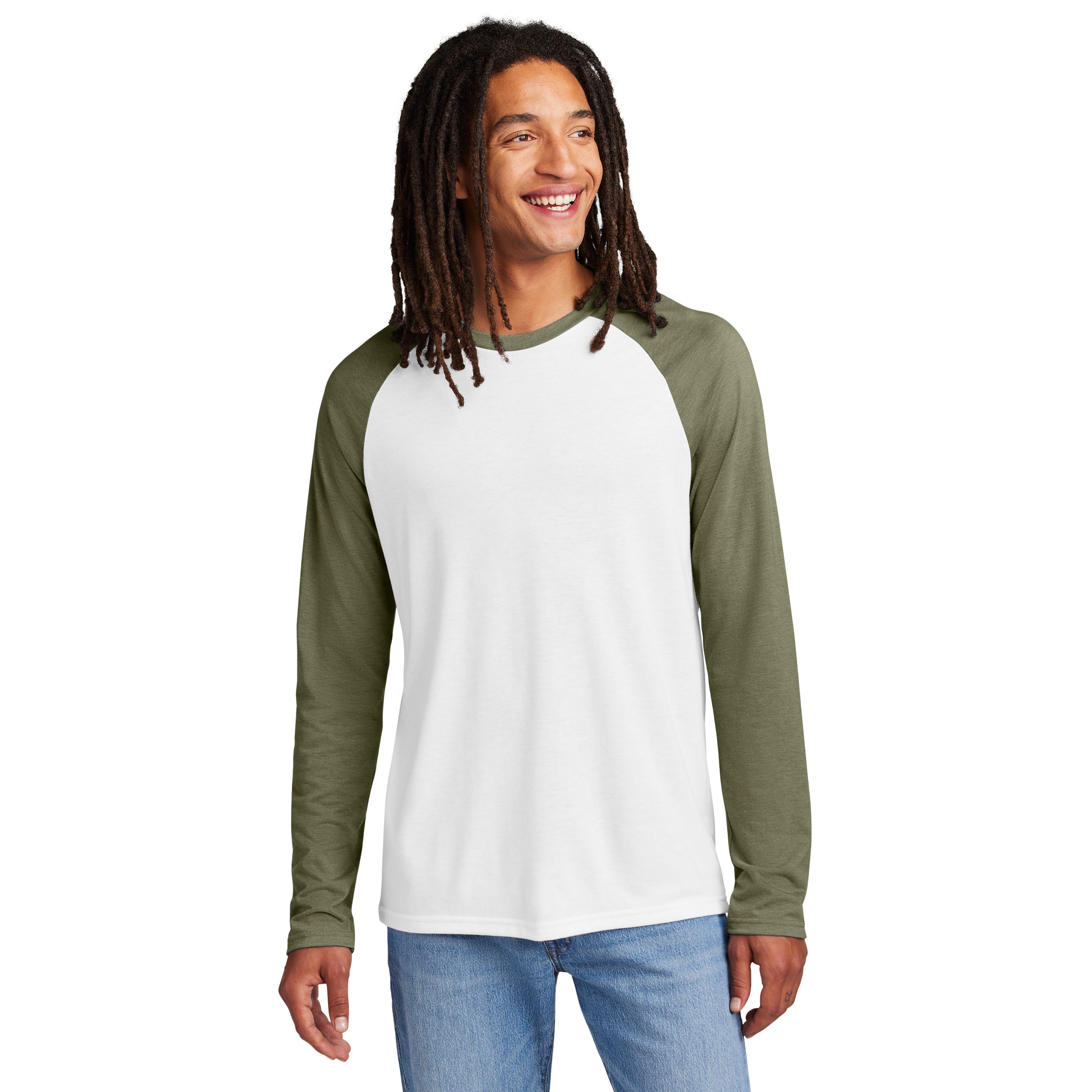 Allmade® Unisex Tri-Blend Long Sleeve Colorblock Raglan Product Image
