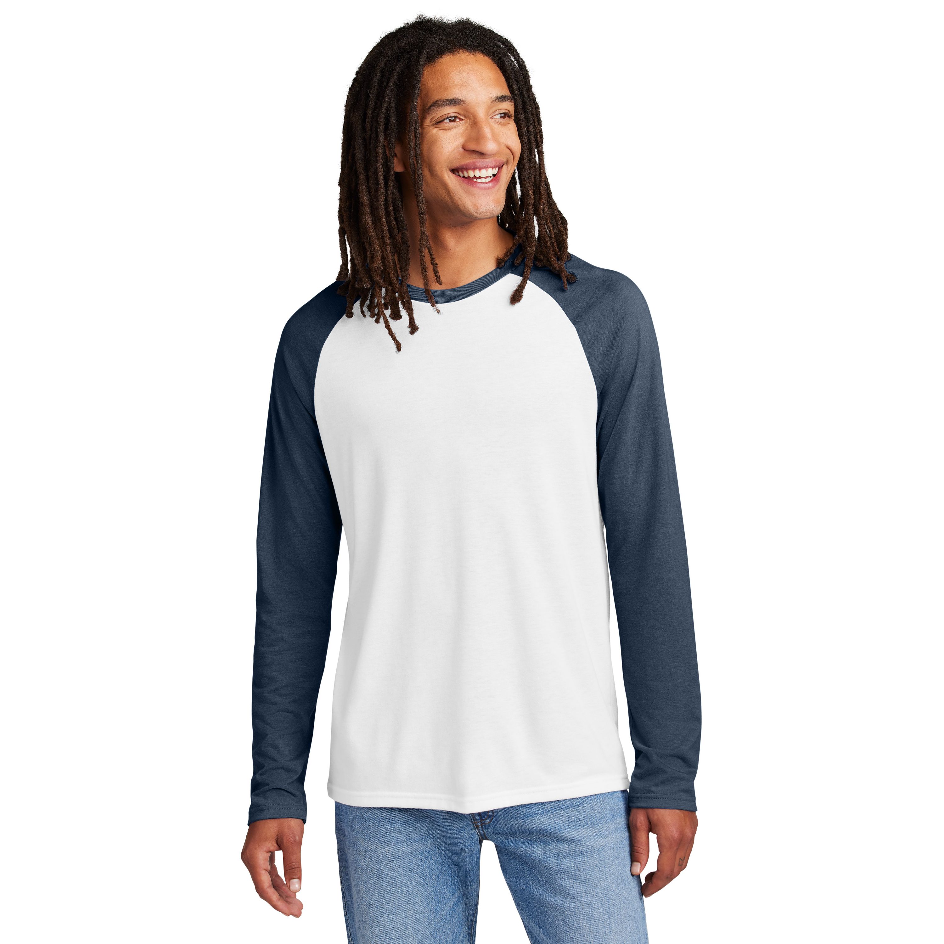 Allmade® Unisex Tri-Blend Long Sleeve Colorblock Raglan Product Image