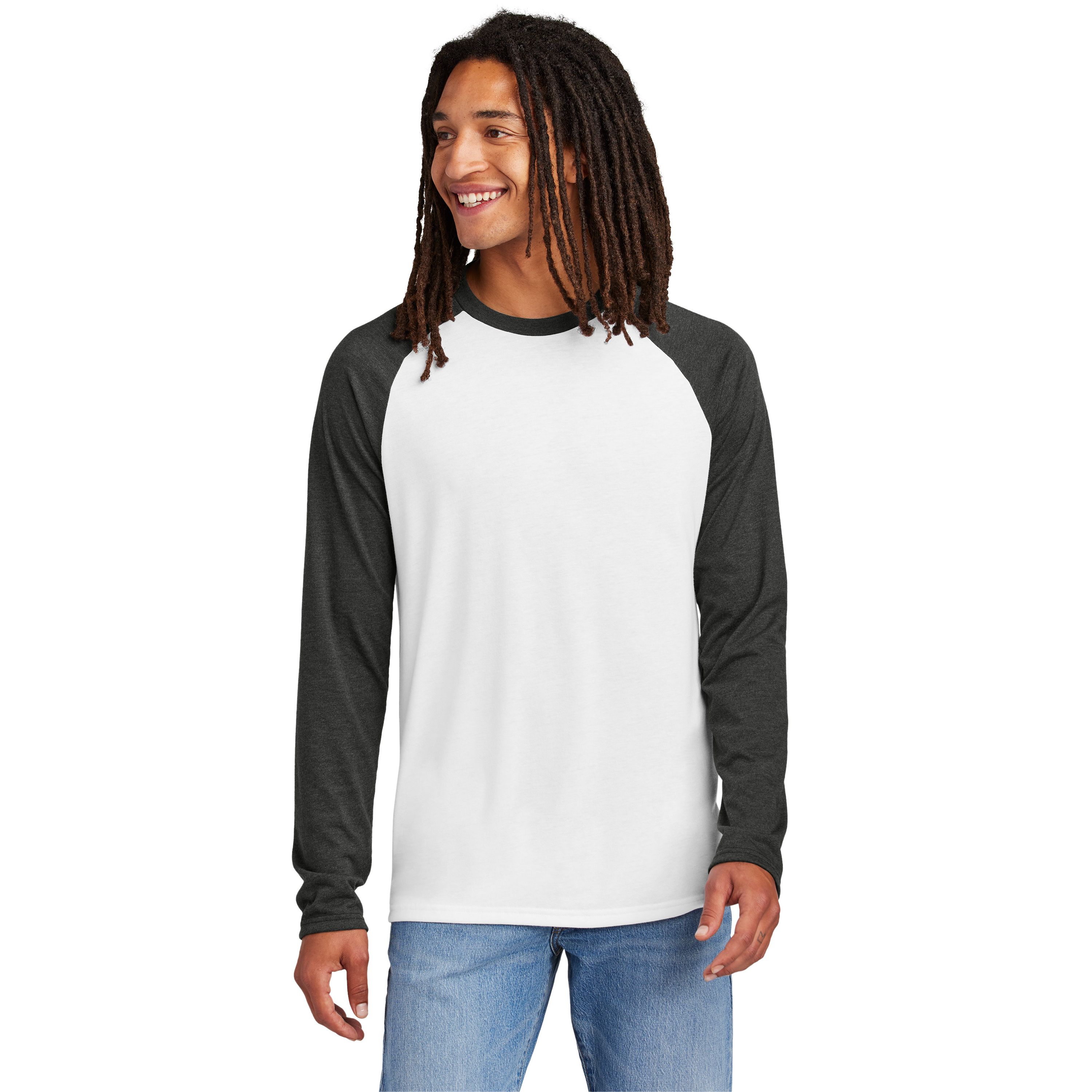Allmade® Unisex Tri-Blend Long Sleeve Colorblock Raglan Product Image