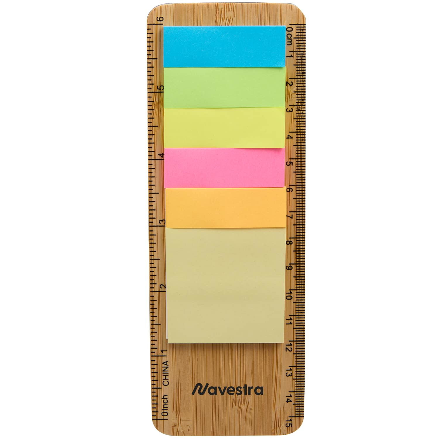 FSC® 100% Bamboo Ruler with Sticky Notes Product Image
