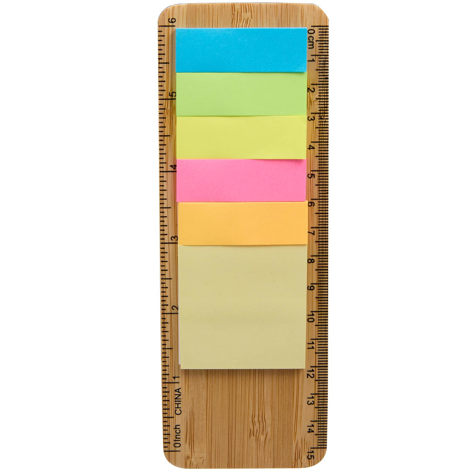FSC® 100% Bamboo Ruler with Sticky Notes Product Image