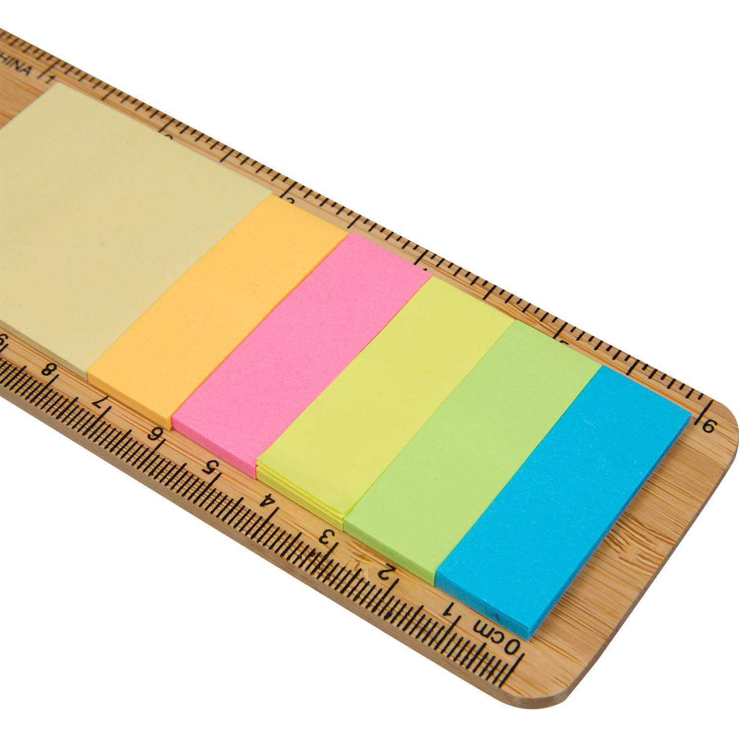 FSC® 100% Bamboo Ruler with Sticky Notes Product Image
