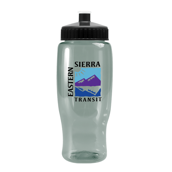 Pedal Pusher Recycled Transparent Contour Bottle w/Push-Pull Lid - 27oz. Product Image