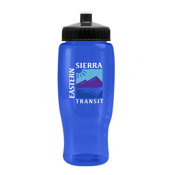 Pedal Pusher Recycled Transparent Contour Bottle w/Push-Pull Lid - 27oz. Product Image