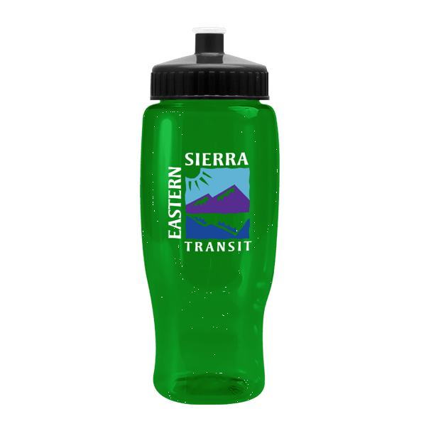 Pedal Pusher Recycled Transparent Contour Bottle w/Push-Pull Lid - 27oz. Product Image