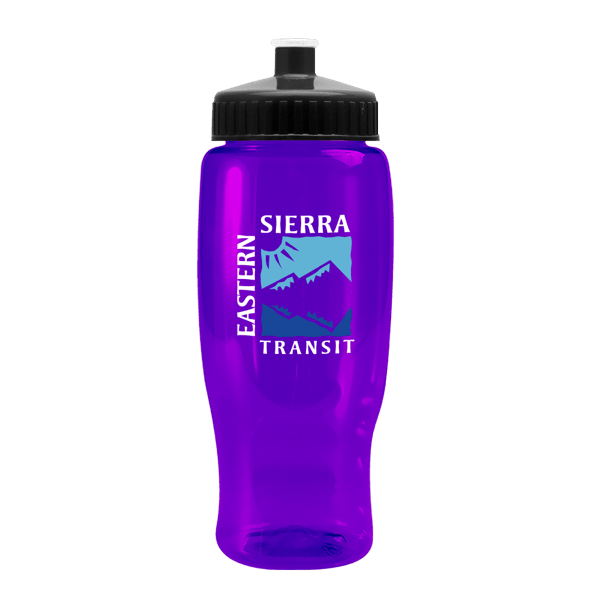 Pedal Pusher Recycled Transparent Contour Bottle w/Push-Pull Lid - 27oz. Product Image