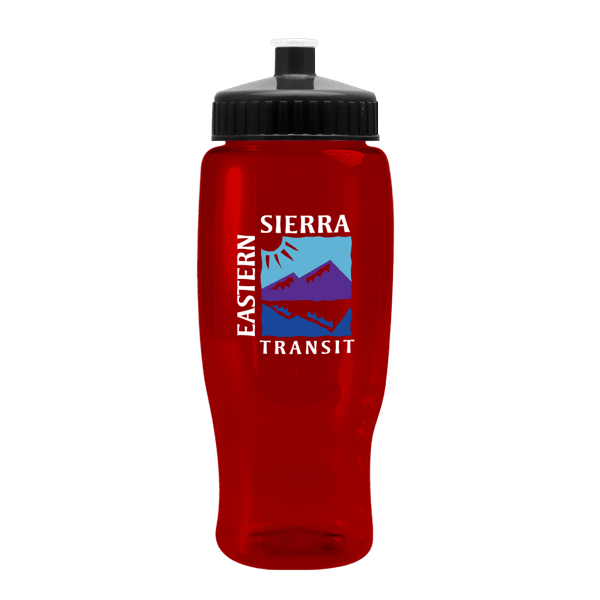 Pedal Pusher Recycled Transparent Contour Bottle w/Push-Pull Lid - 27oz. Product Image