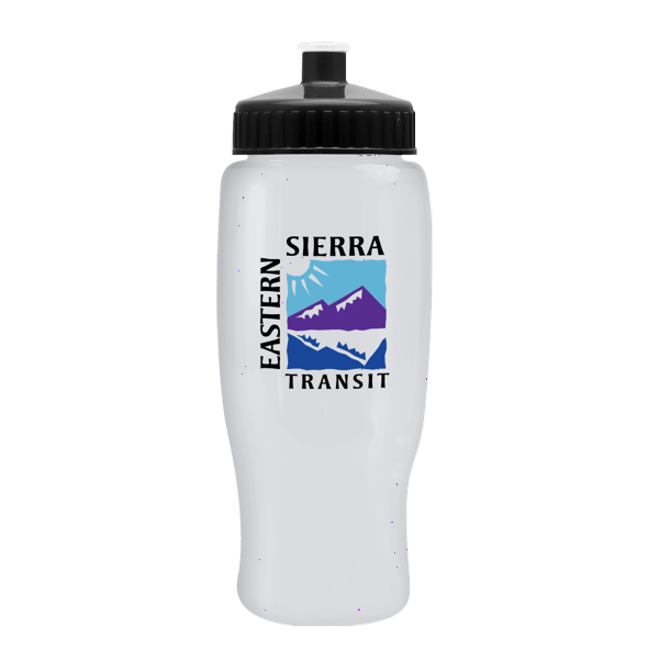 Pedal Pusher Recycled Transparent Contour Bottle w/Push-Pull Lid - 27oz. Product Image