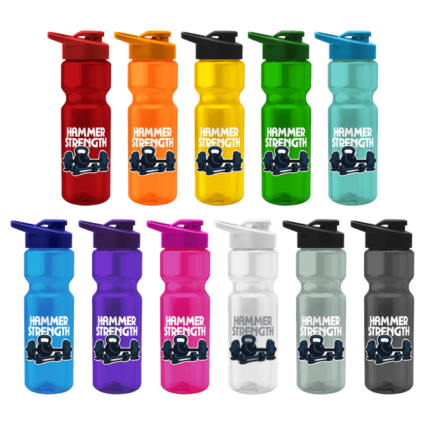 Tandem Recycled Transparent Bike Bottle w/Drink-thru Lid - 28oz. Product Image