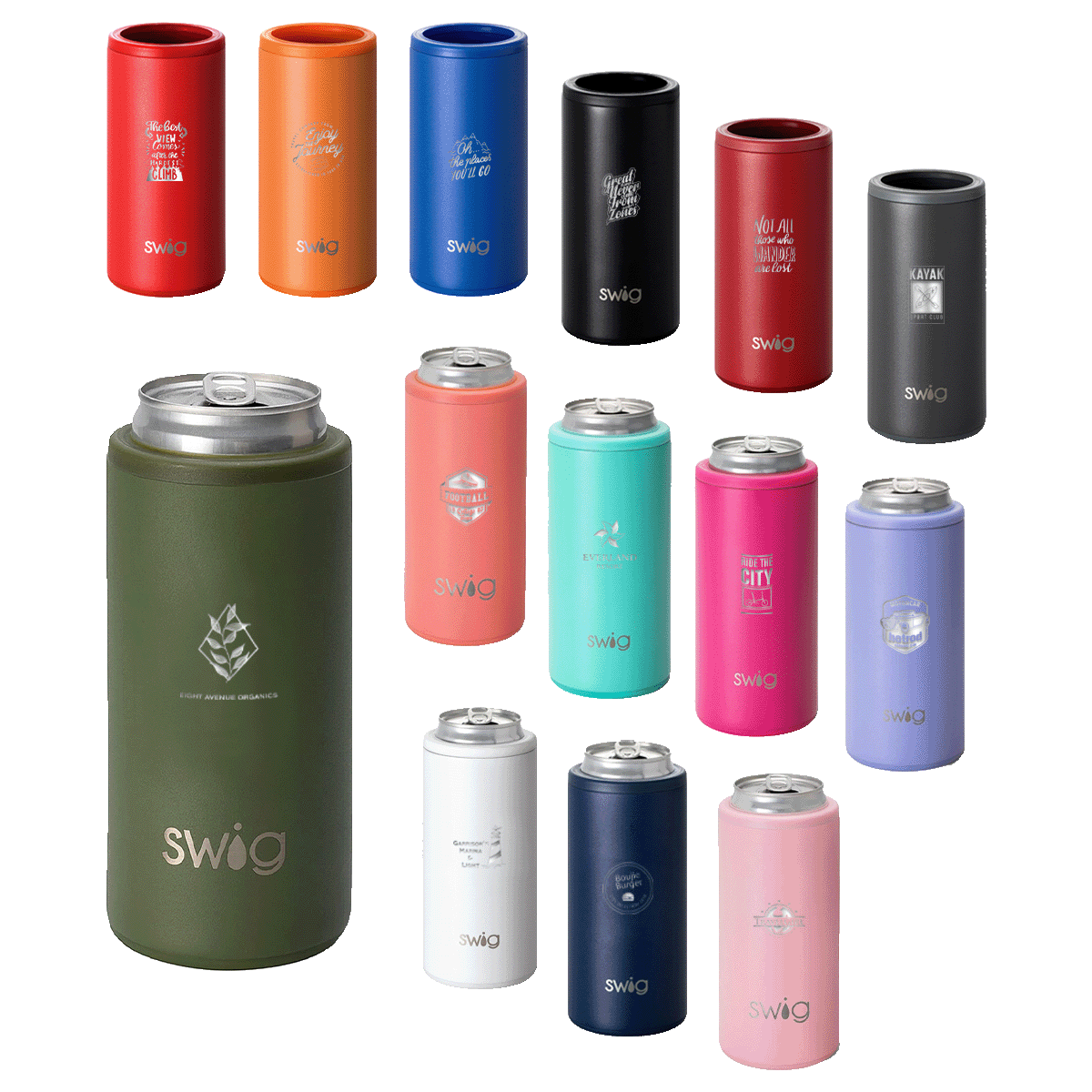 Swig Life™ Laser Engrave Skinny Matte Can Cooler - 12 oz. Product Image