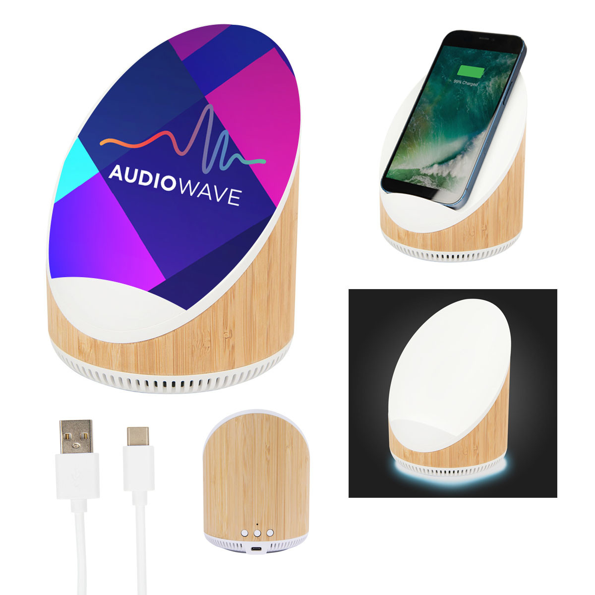 Edgewood Bamboo Speaker & Wireless Charger Product Image
