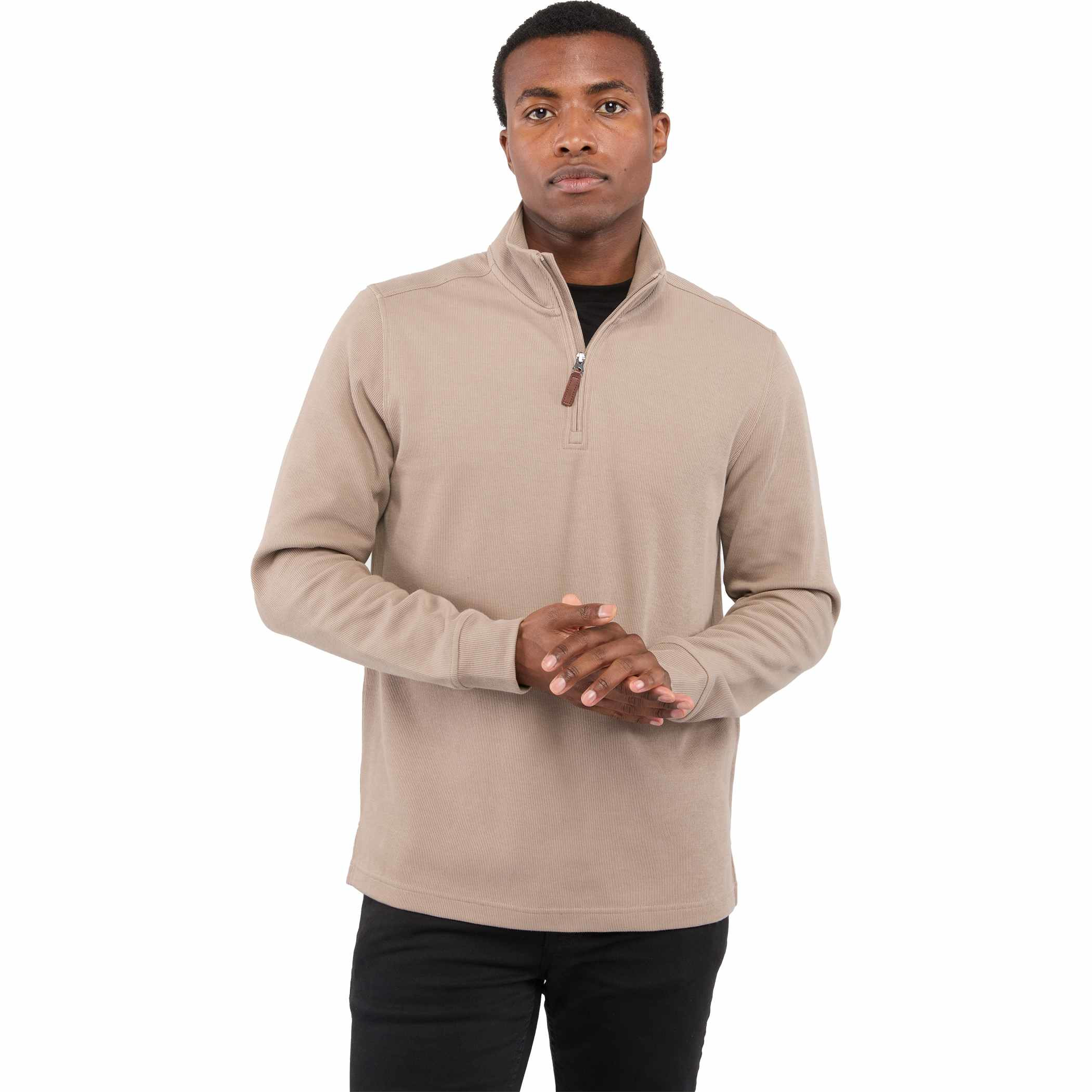 Men's Hudson Eco Knit Quarter Zip Ribbed Sweater Product Image