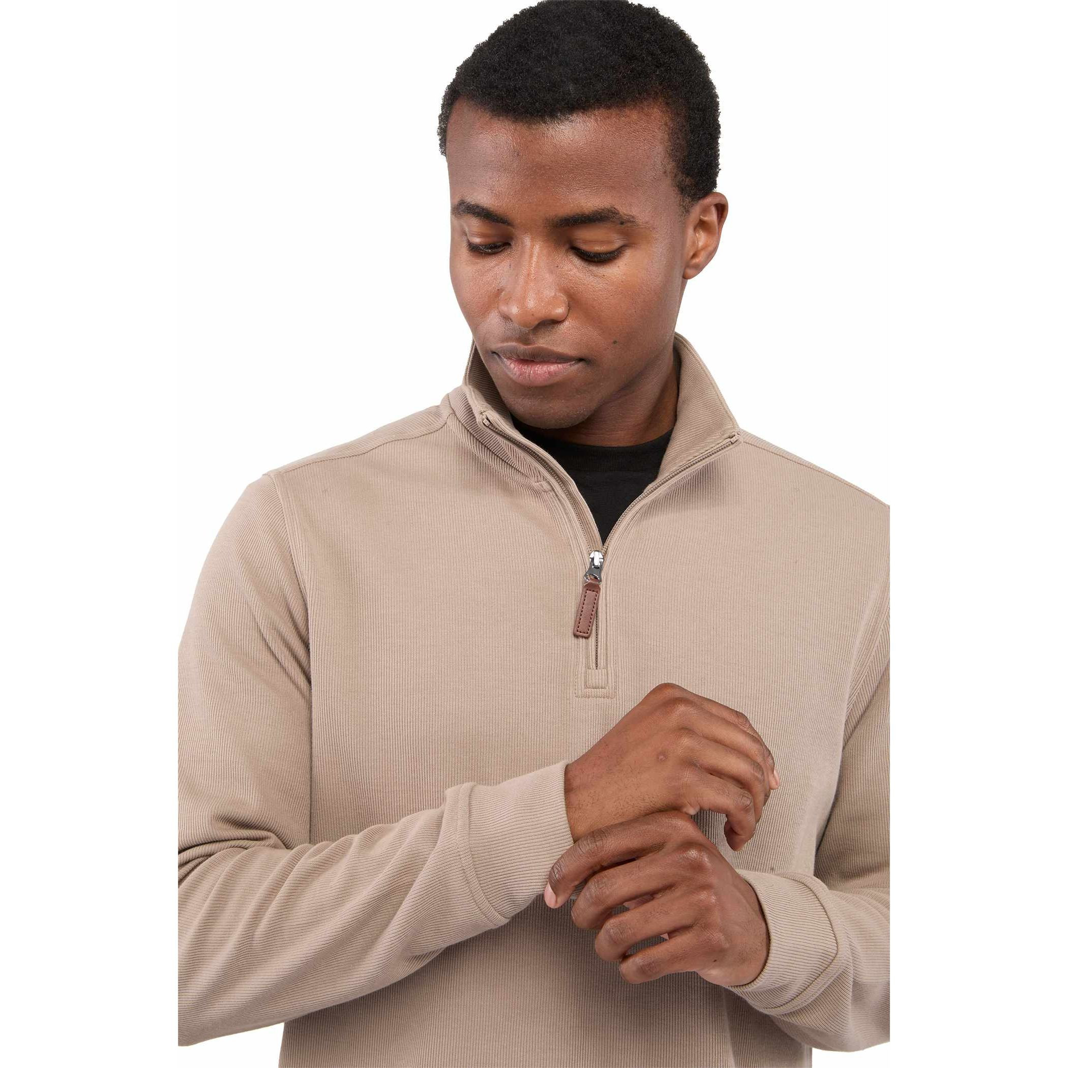 Men's Hudson Eco Knit Quarter Zip Ribbed Sweater Product Image