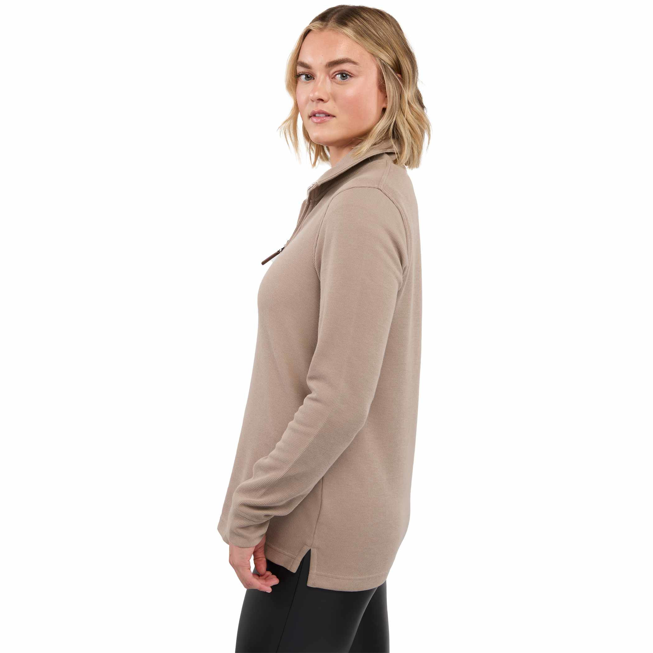 Women's Hudson Eco Knit Quarter Zip Ribbed Sweater Product Image