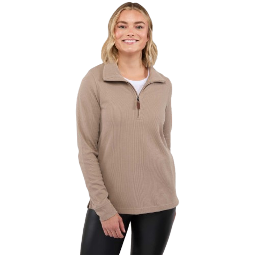 Women's Hudson Eco Knit Quarter Zip Ribbed Sweater Product Image