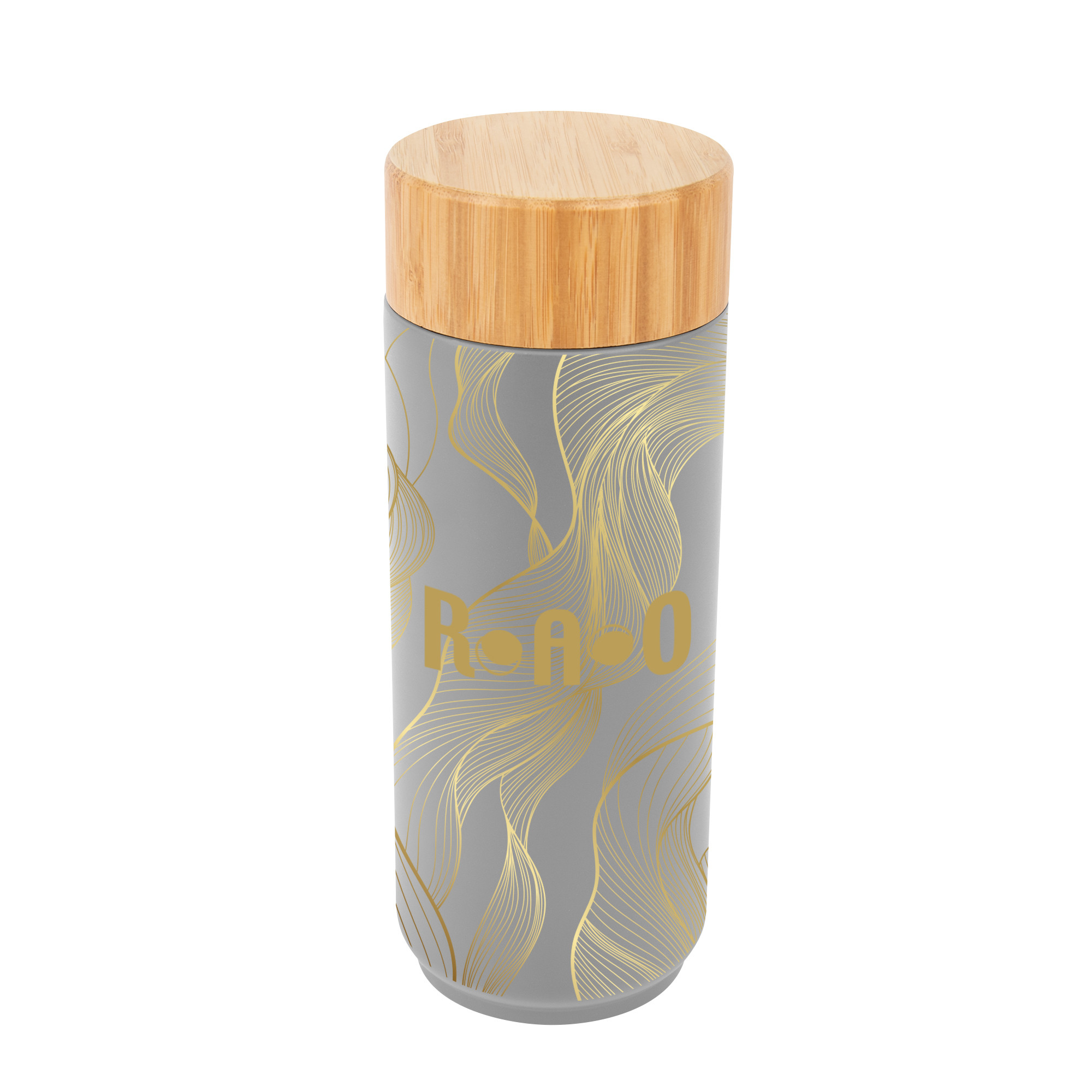 Full Color Stainless Steel Lexington Bottle with Bamboo Lid - 16 oz. Product Image
