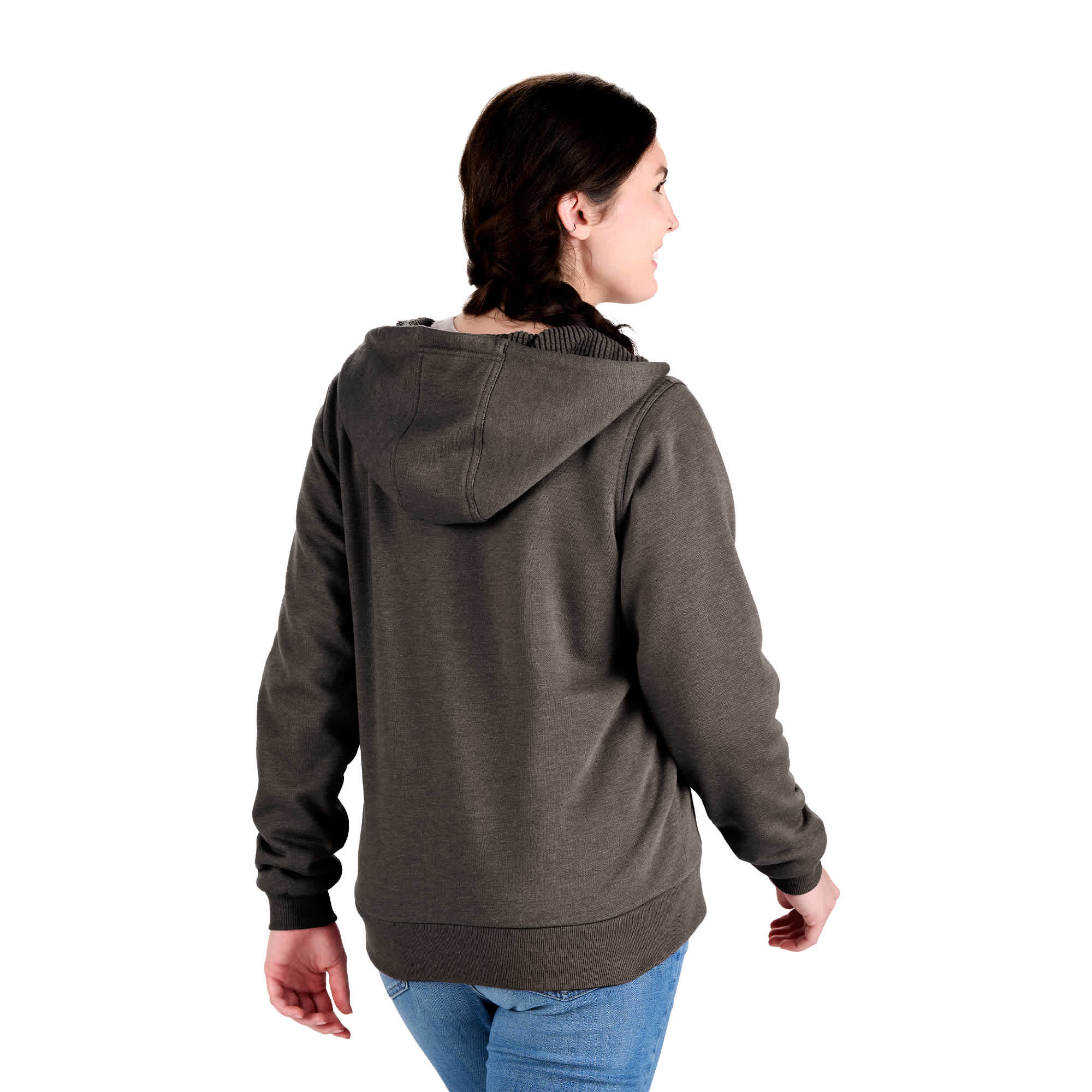 BERNE Women's Heritage Grid Fleece-Lined Full-Zip Hooded Sweatshirt Product Image