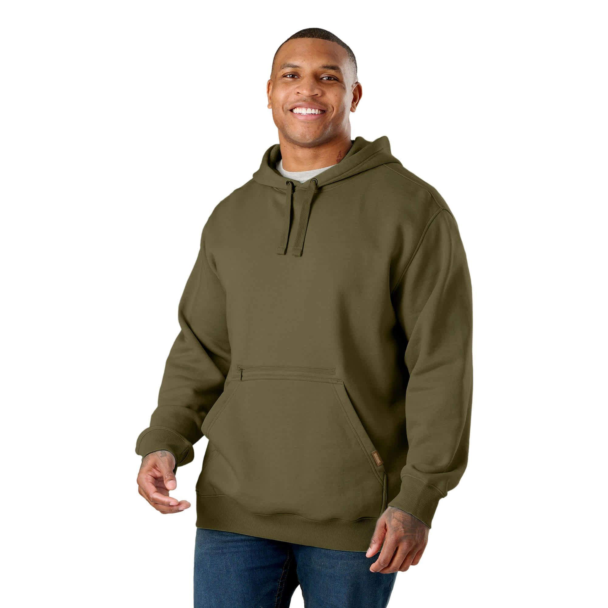 BERNE Men's Heritage Zippered Pocket Hooded Pullover Sweatshirt Product Image