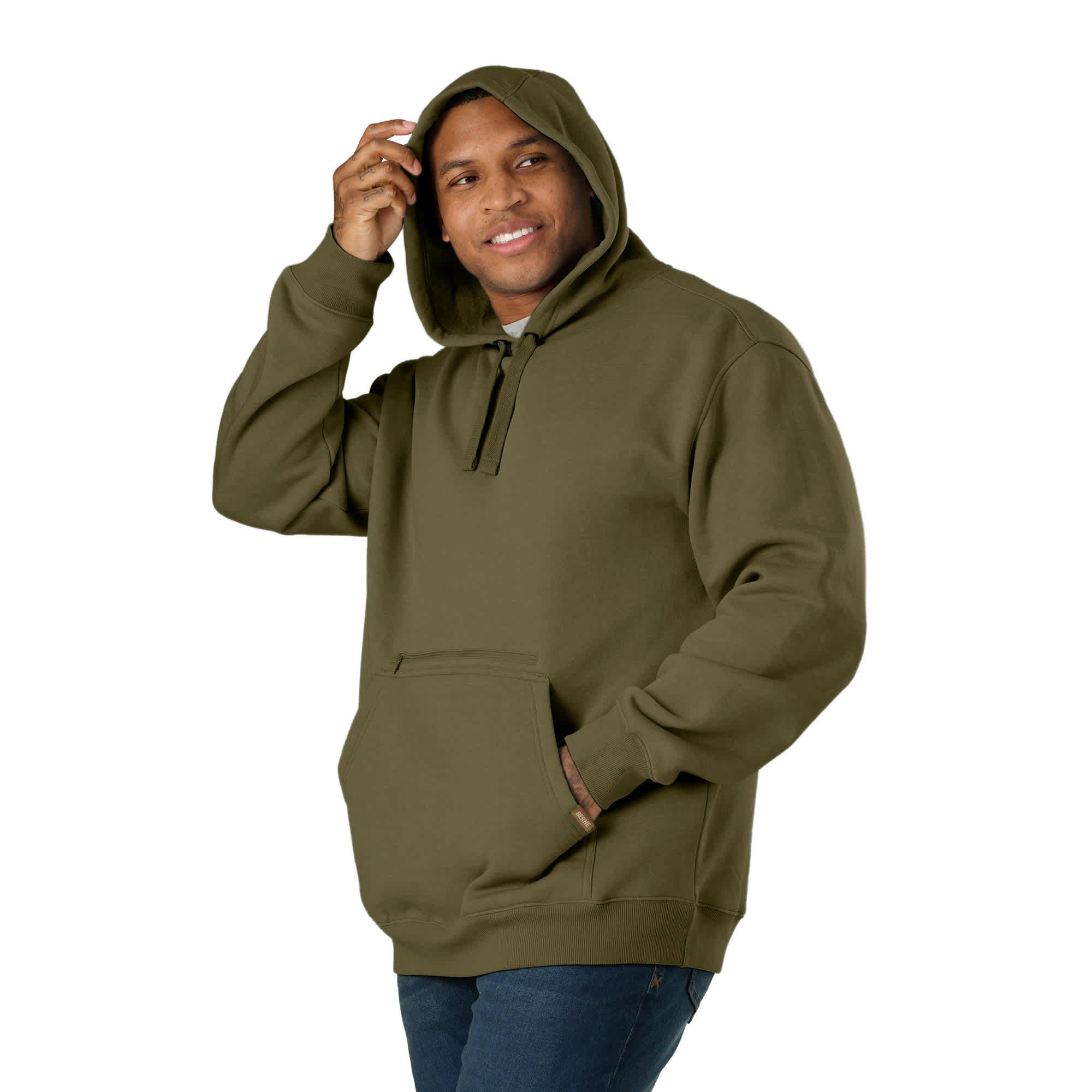 BERNE Men's Heritage Zippered Pocket Hooded Pullover Sweatshirt Product Image