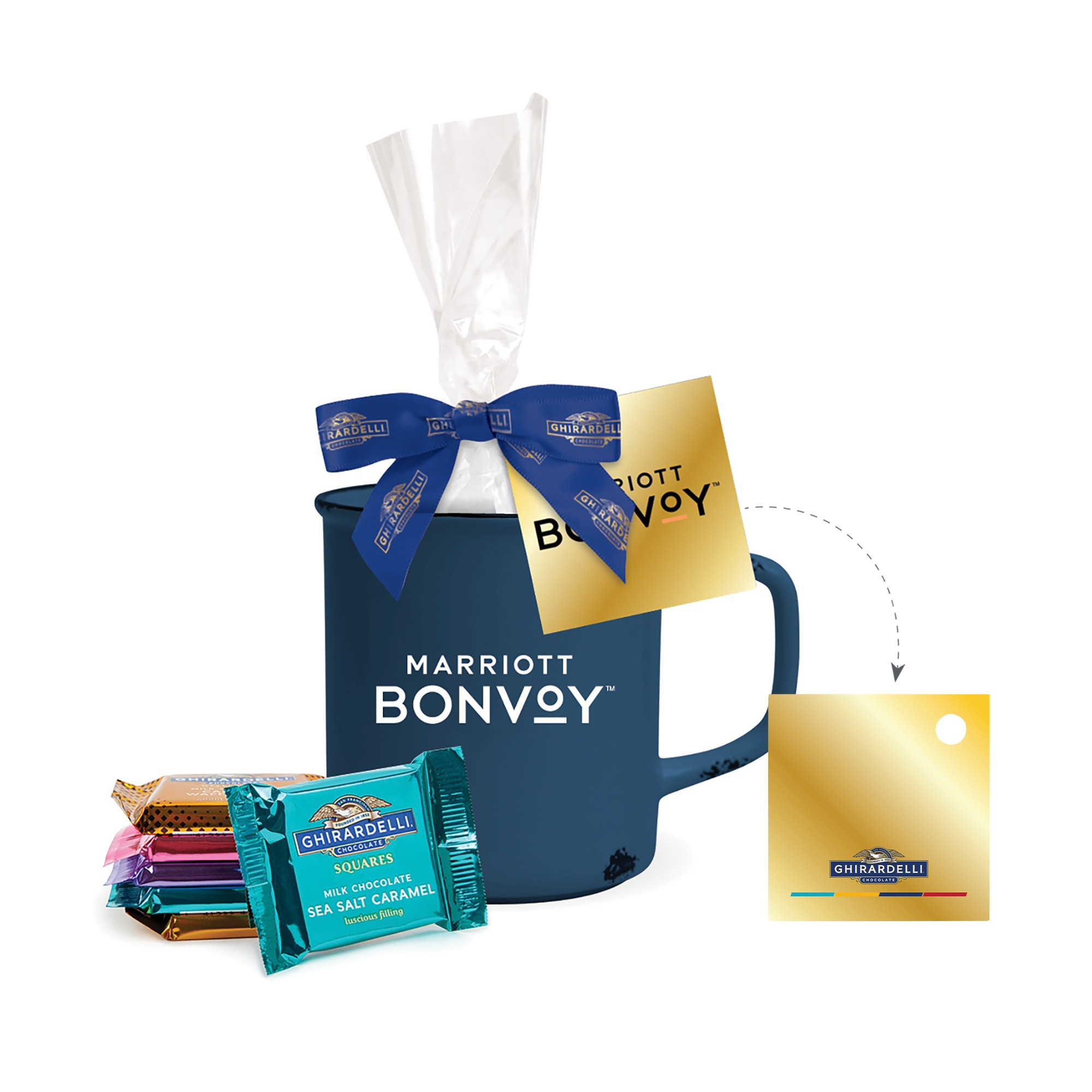 Ghirardelli® Chocolate Squares Mug Drop with 17 oz. Camp Mug Product Image