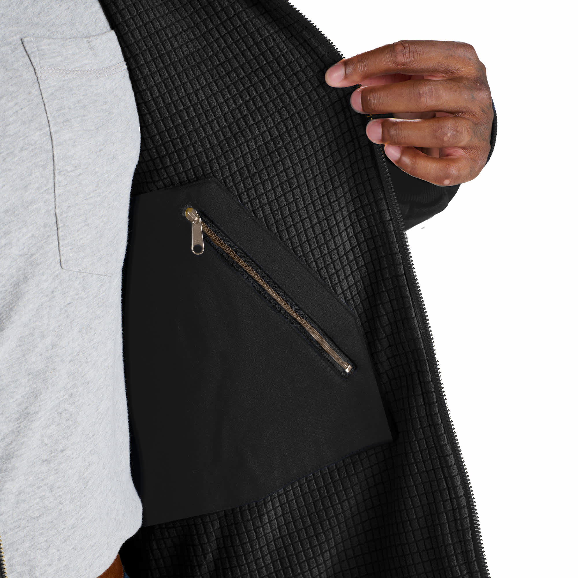 BERNE Men's Heritage Grid Fleece-Lined Full-Zip Hooded Sweatshirt Product Image