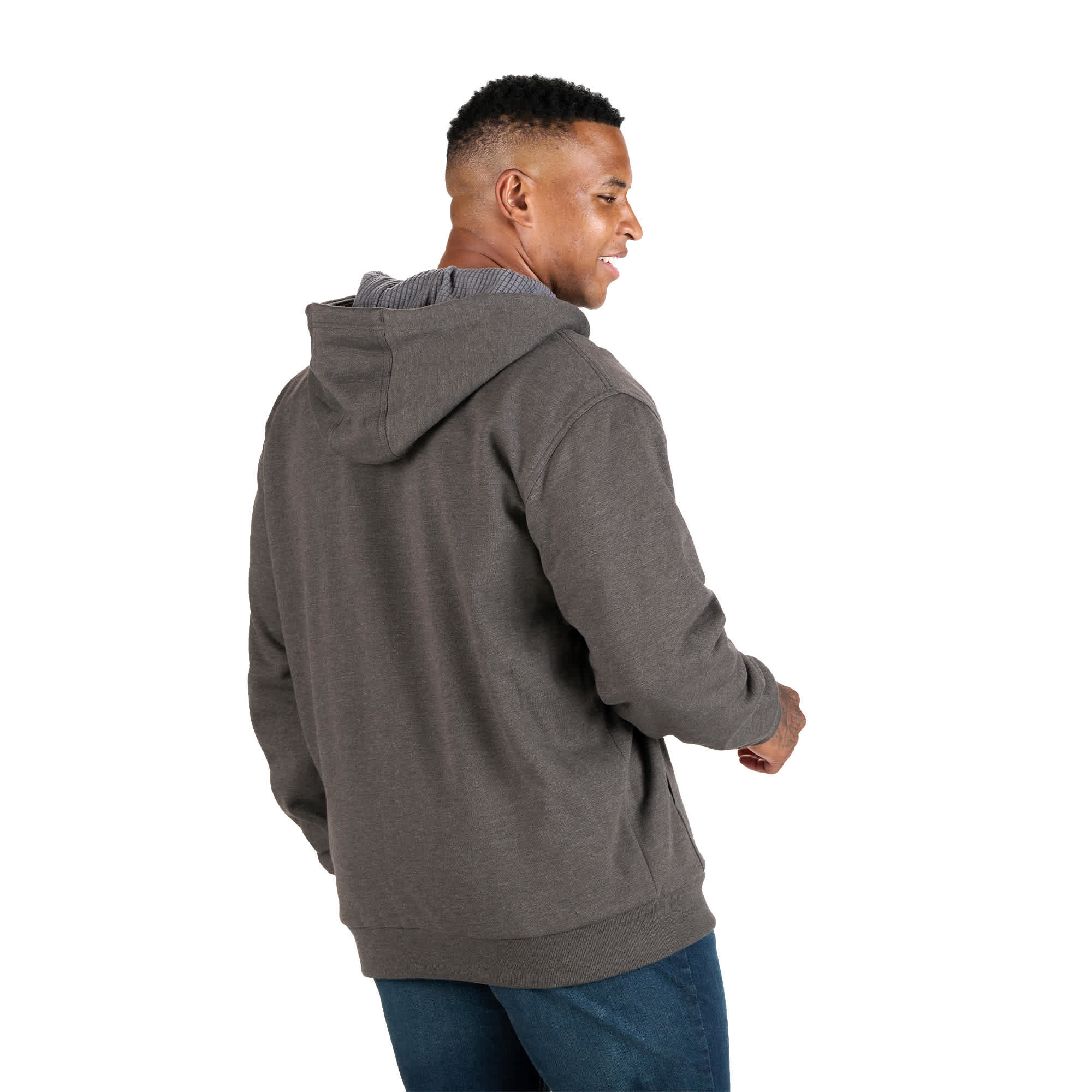 BERNE Men's Heritage Grid Fleece-Lined Full-Zip Hooded Sweatshirt Product Image