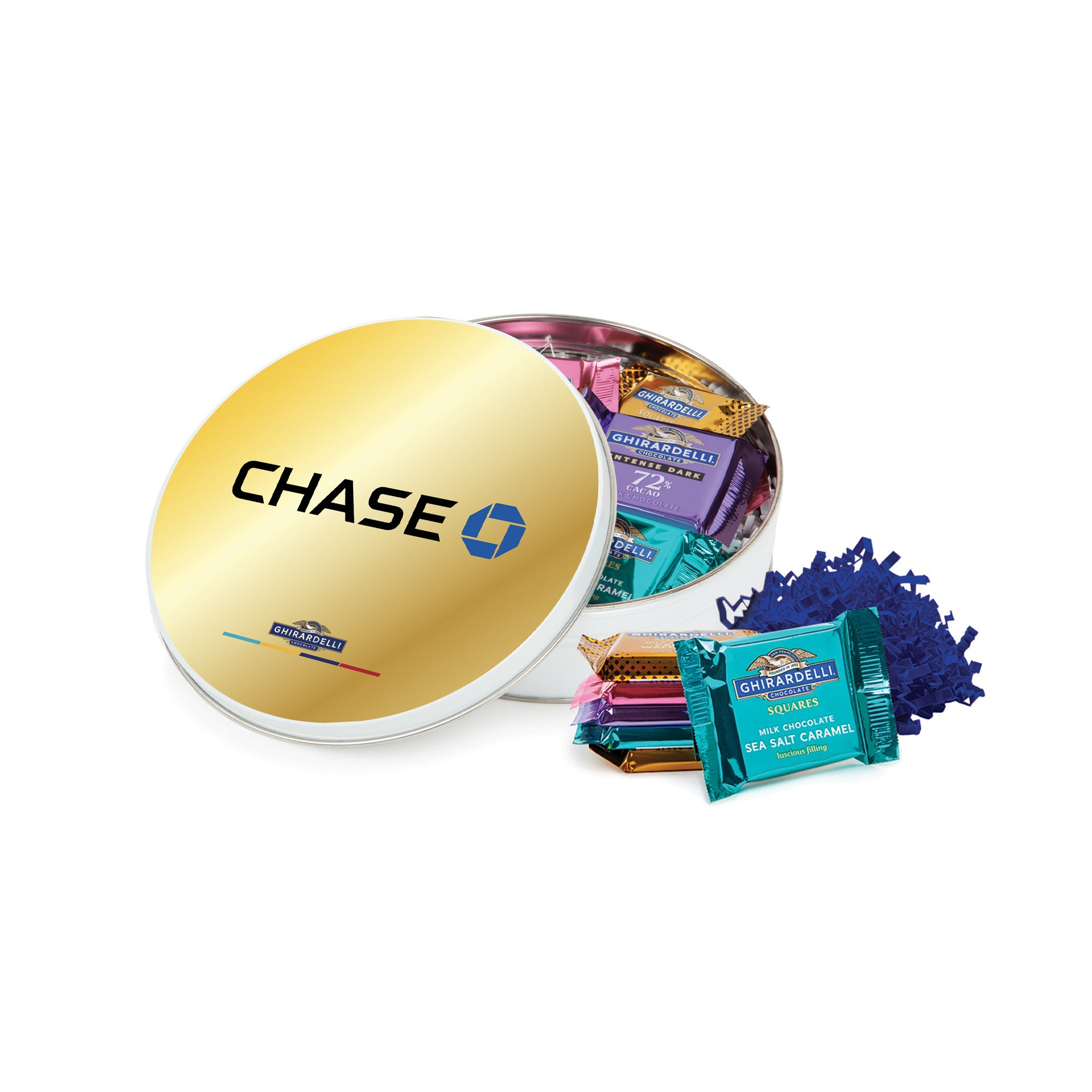 Ghirardelli® Chocolate Squares Round Gift Tin Product Image