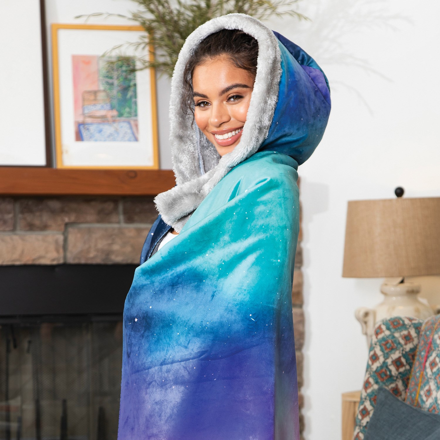 Sublimated Hooded Wearable Blanket Product Image