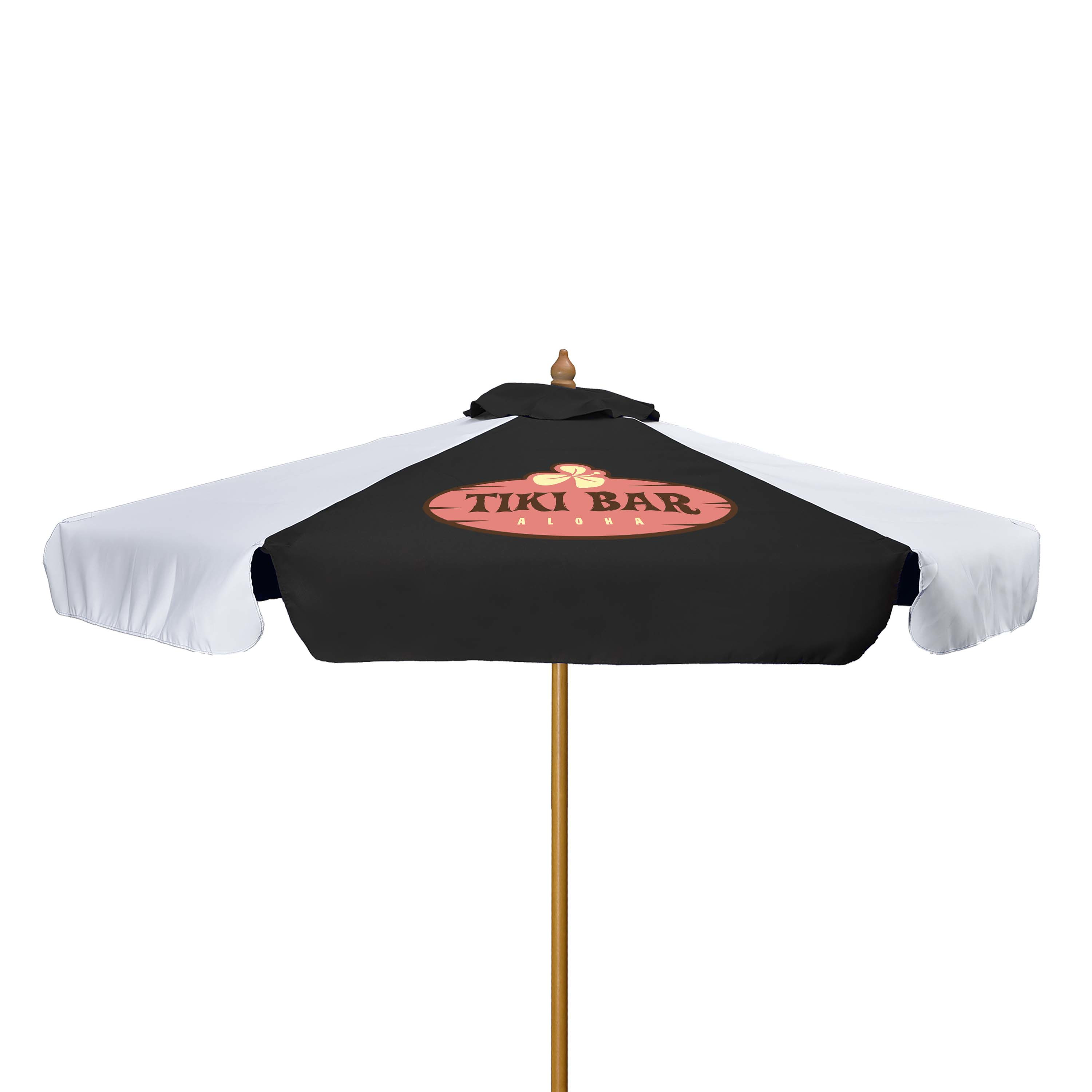 7' Wood Market Umbrella Kit with Valance Product Image