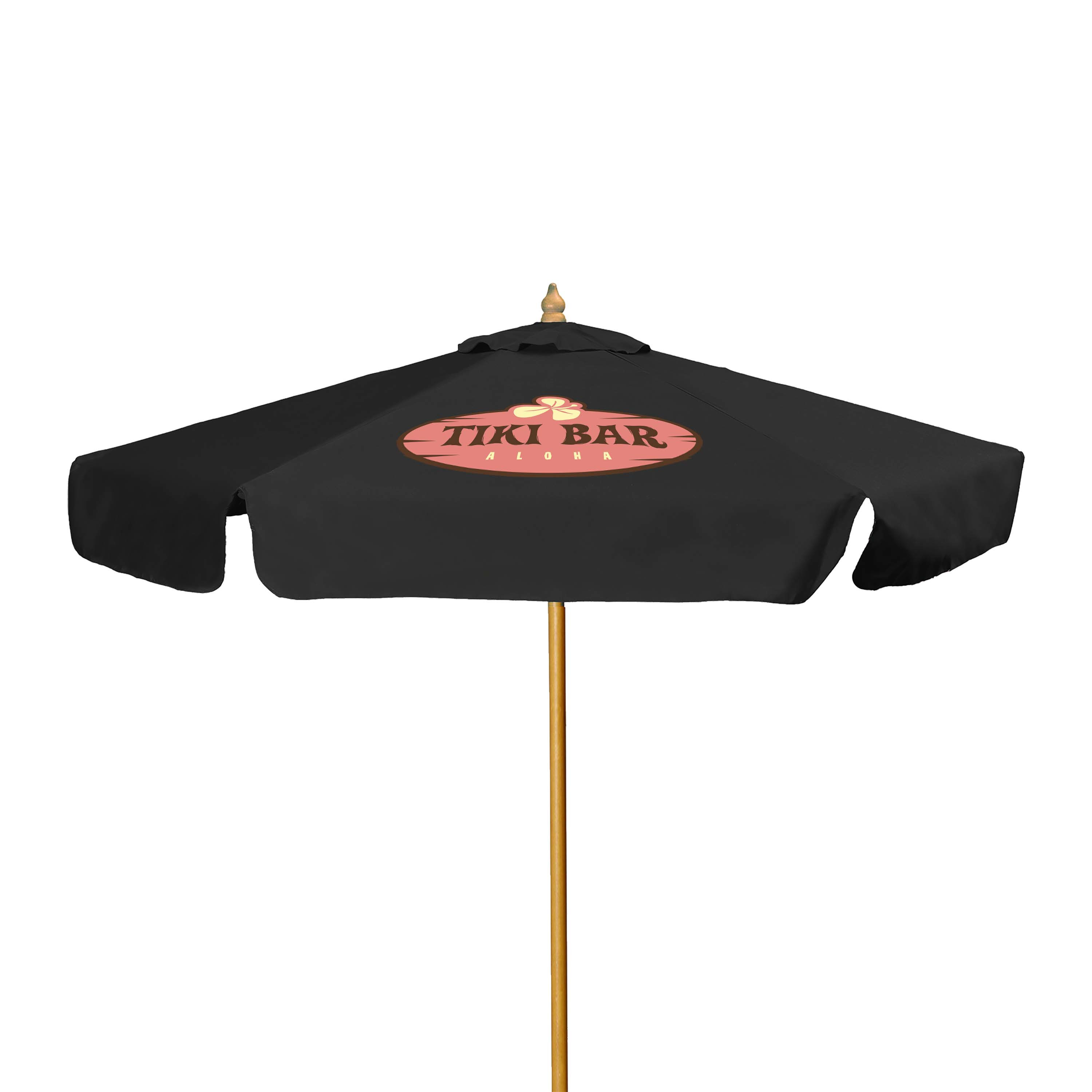 7' Wood Market Umbrella Kit with Valance Product Image