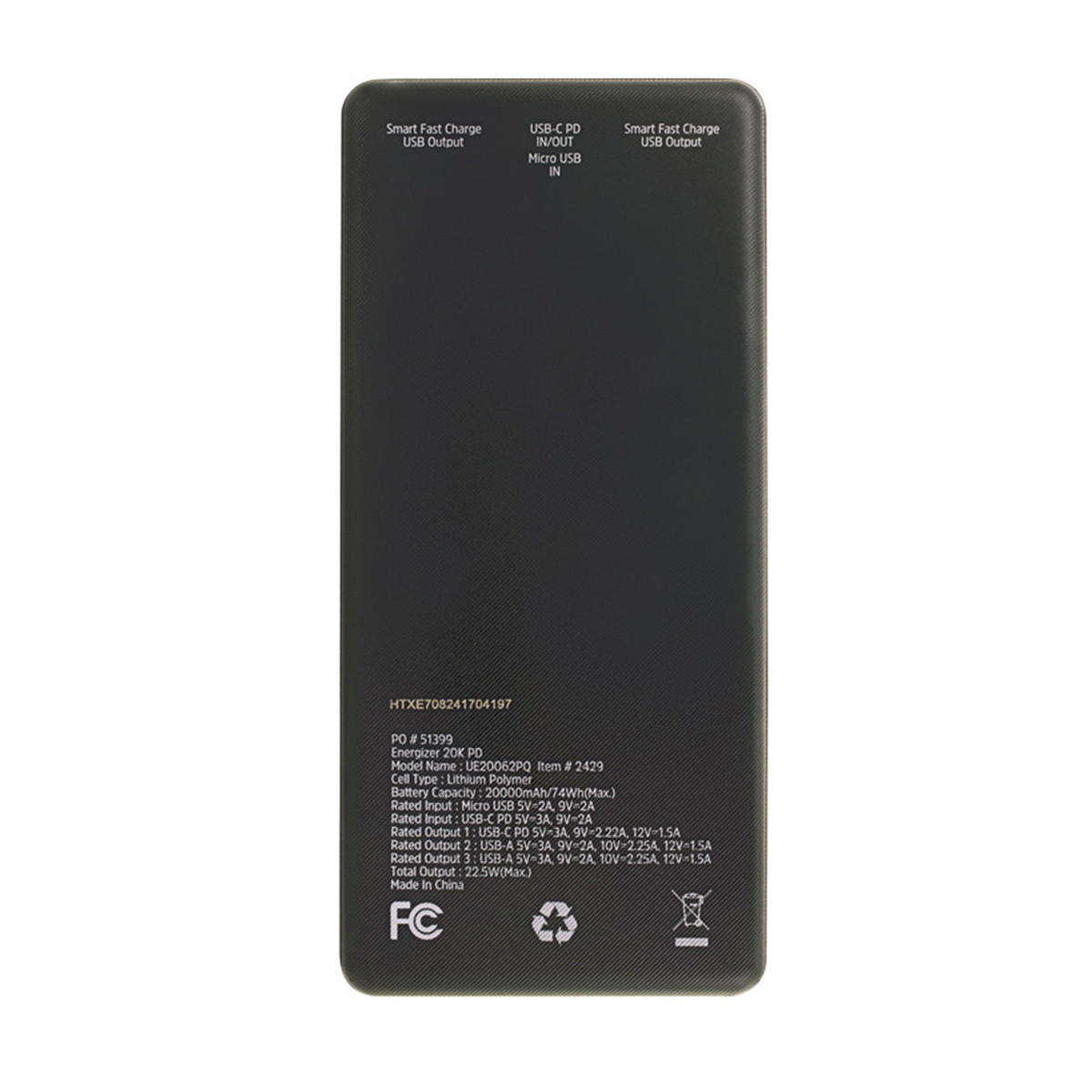Energizer® 20,000 mAh PD Power Bank Product Image