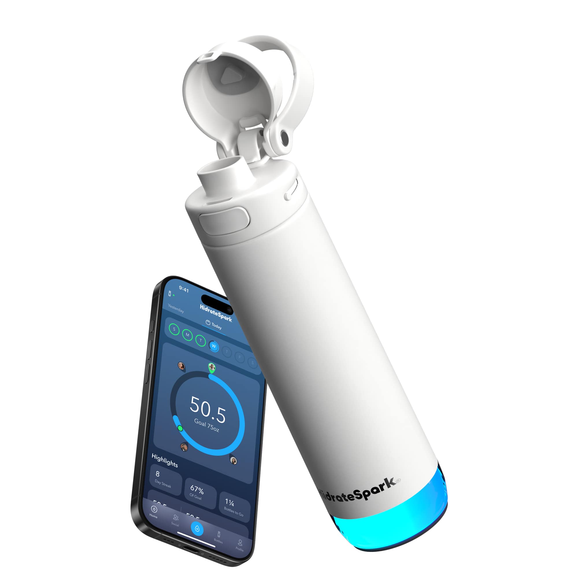 HidrateSpark PRO Smart Bottle with Chug Lid - 21 oz. Product Image
