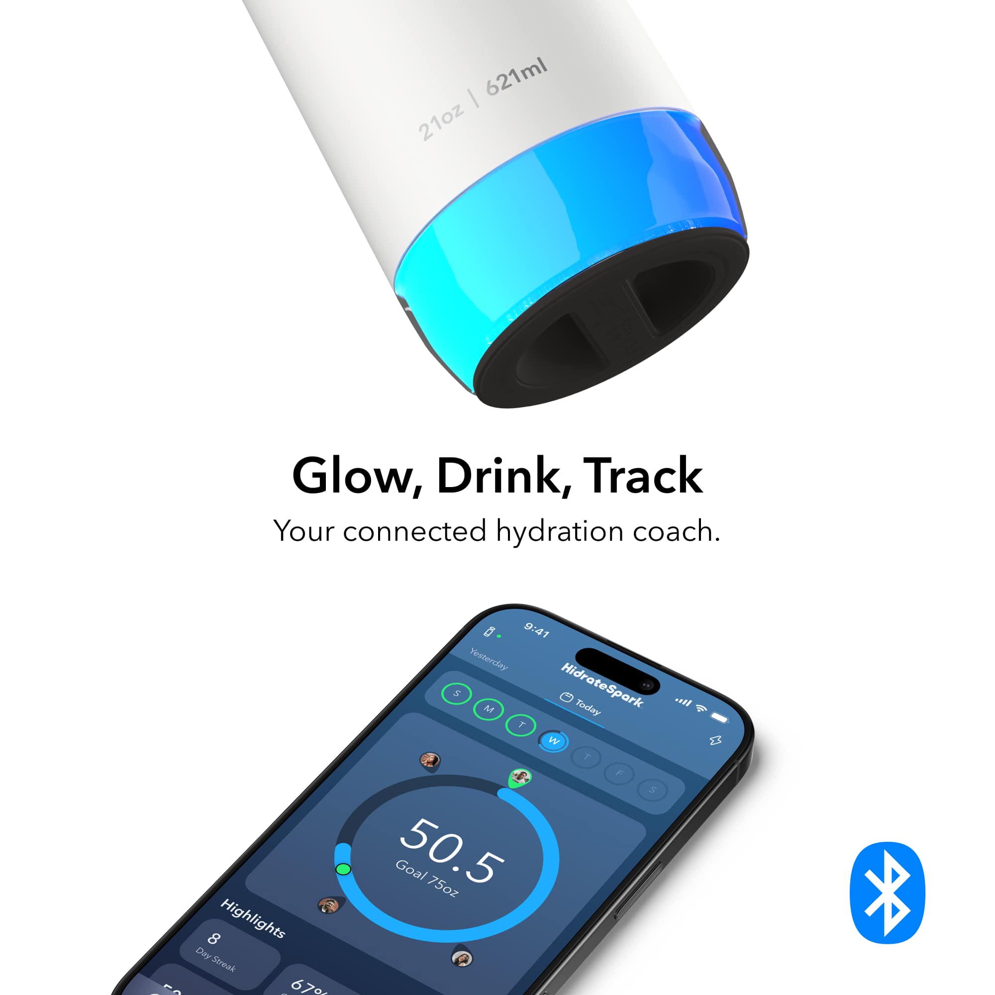 HidrateSpark PRO Smart Bottle with Chug Lid - 21 oz. Product Image