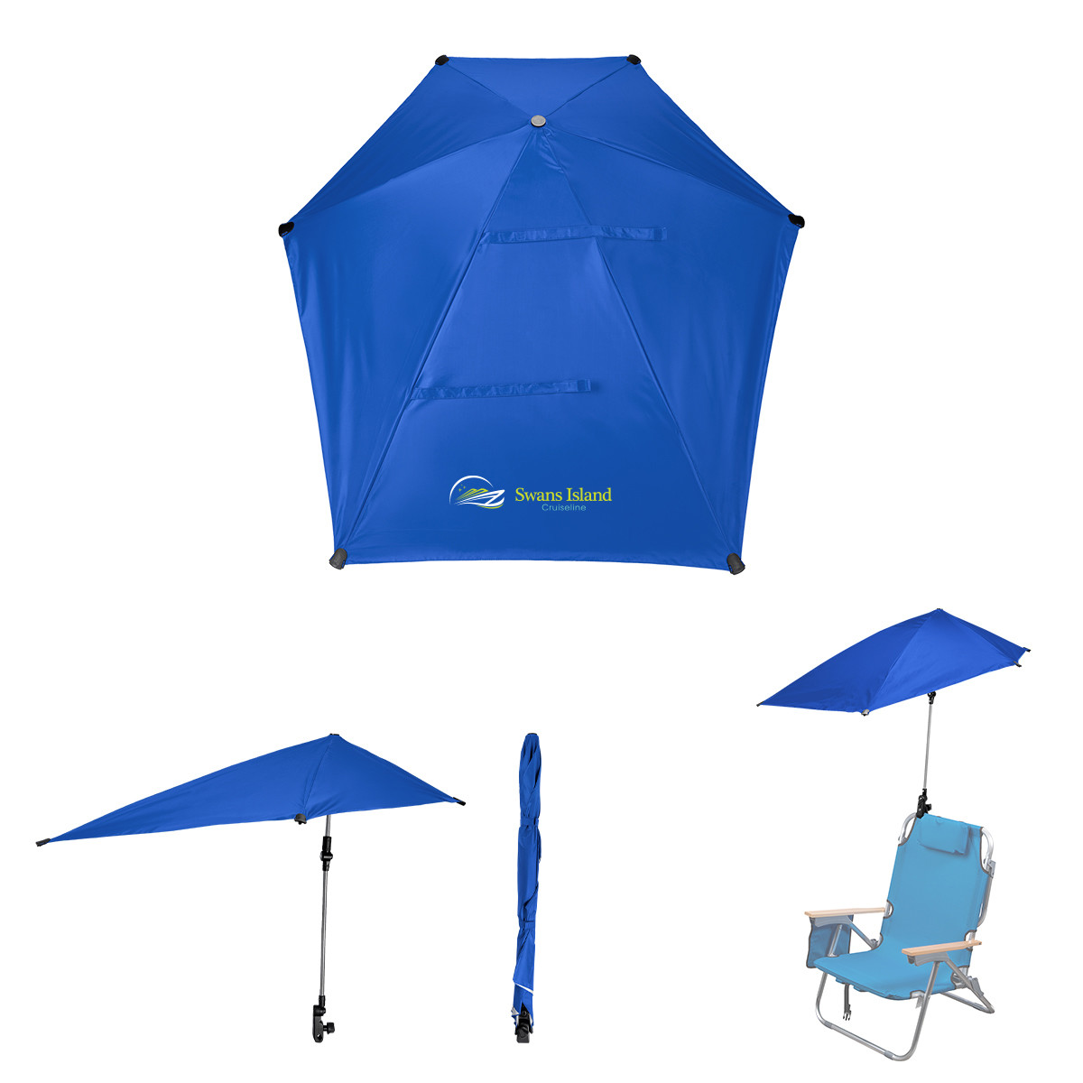 50" Arc SPF 50 Chair Umbrella with 100% rPET Canopy Product Image