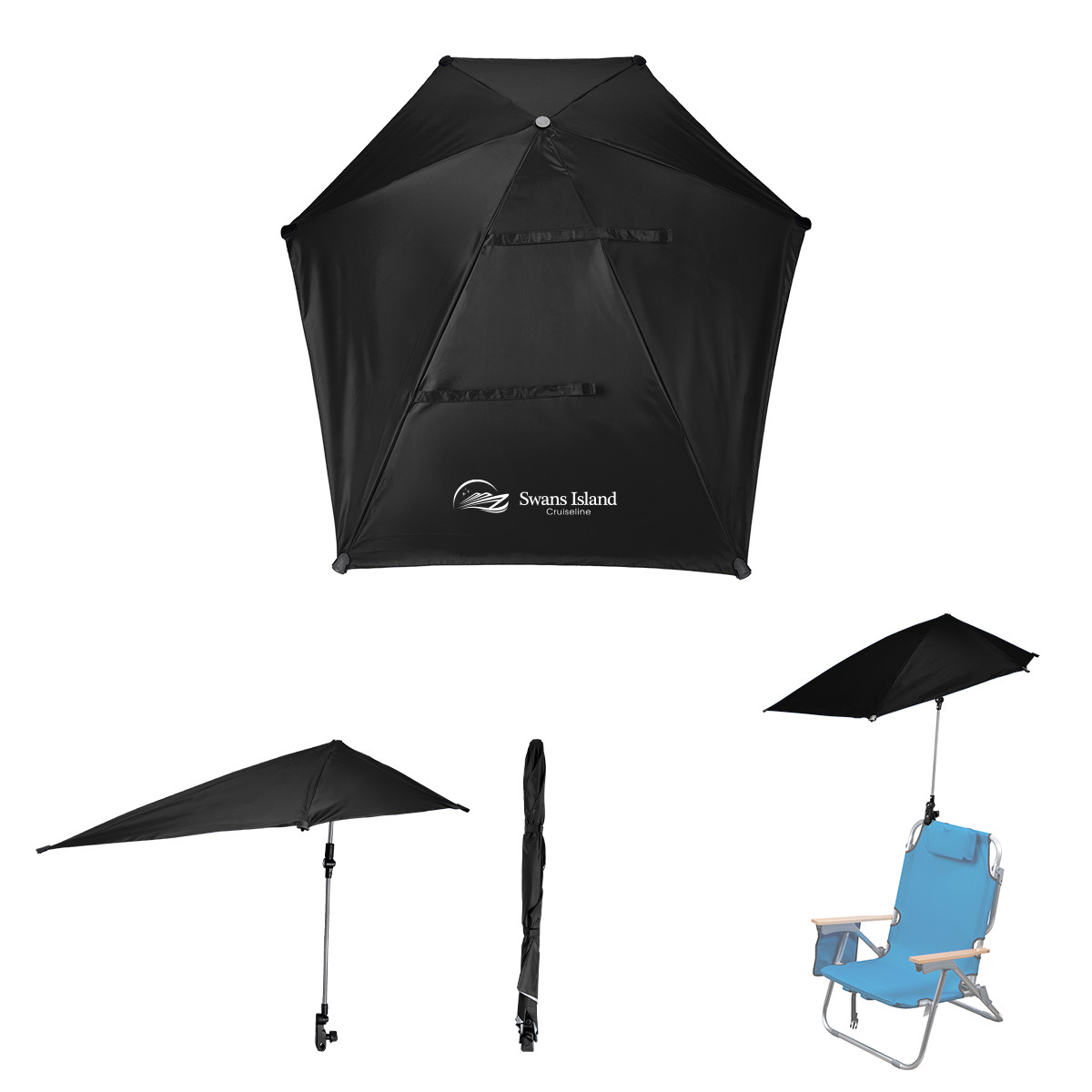 50" Arc SPF 50 Chair Umbrella with 100% rPET Canopy Product Image