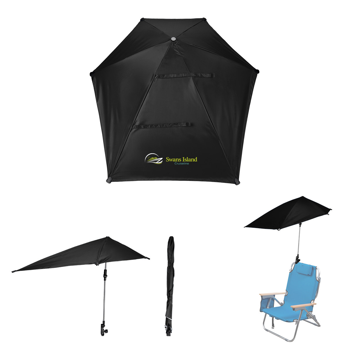 50" Arc SPF 50 Chair Umbrella with 100% rPET Canopy Product Image
