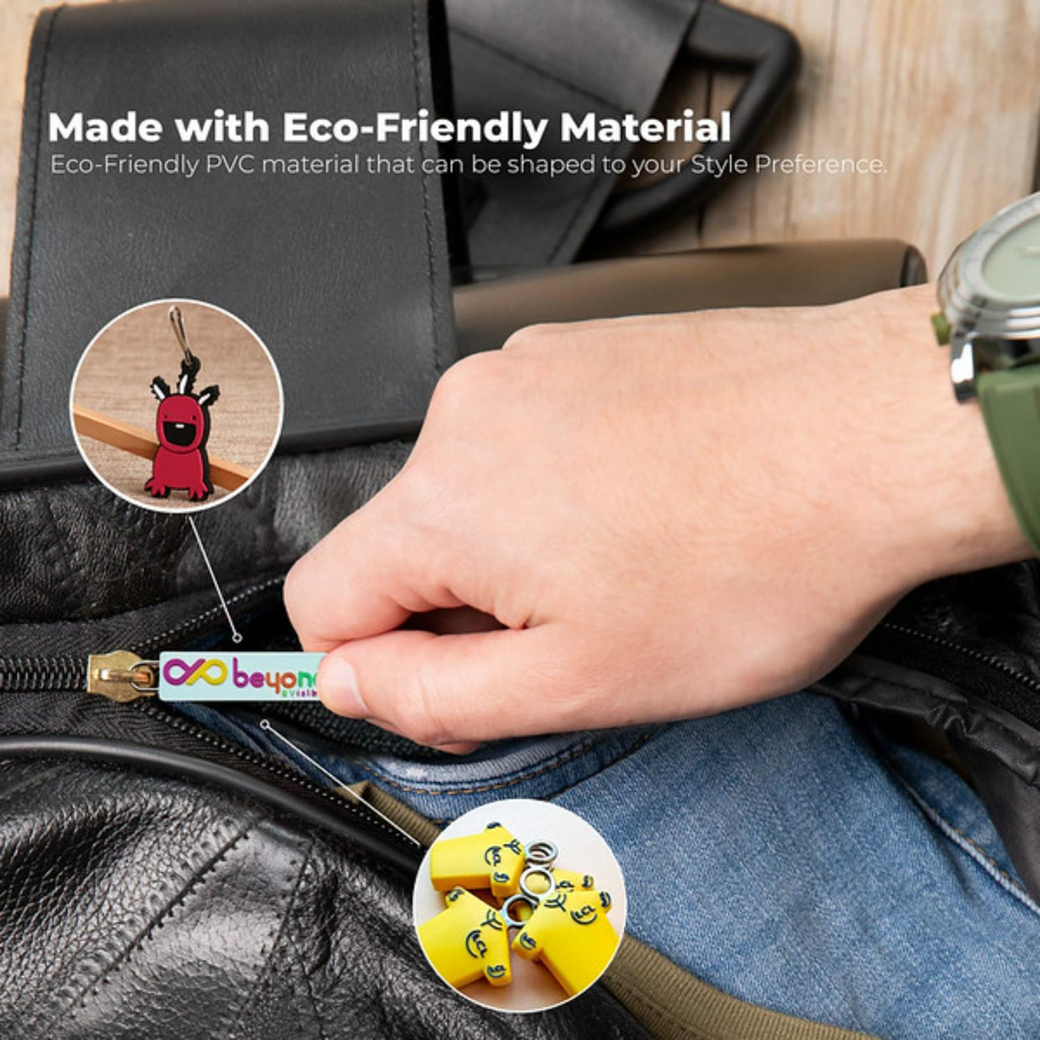 Custom Molded PVC Zipper Pulls Product Image