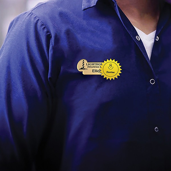 Custom Shaped Magnetic Name Tag Lapel Pin Product Image