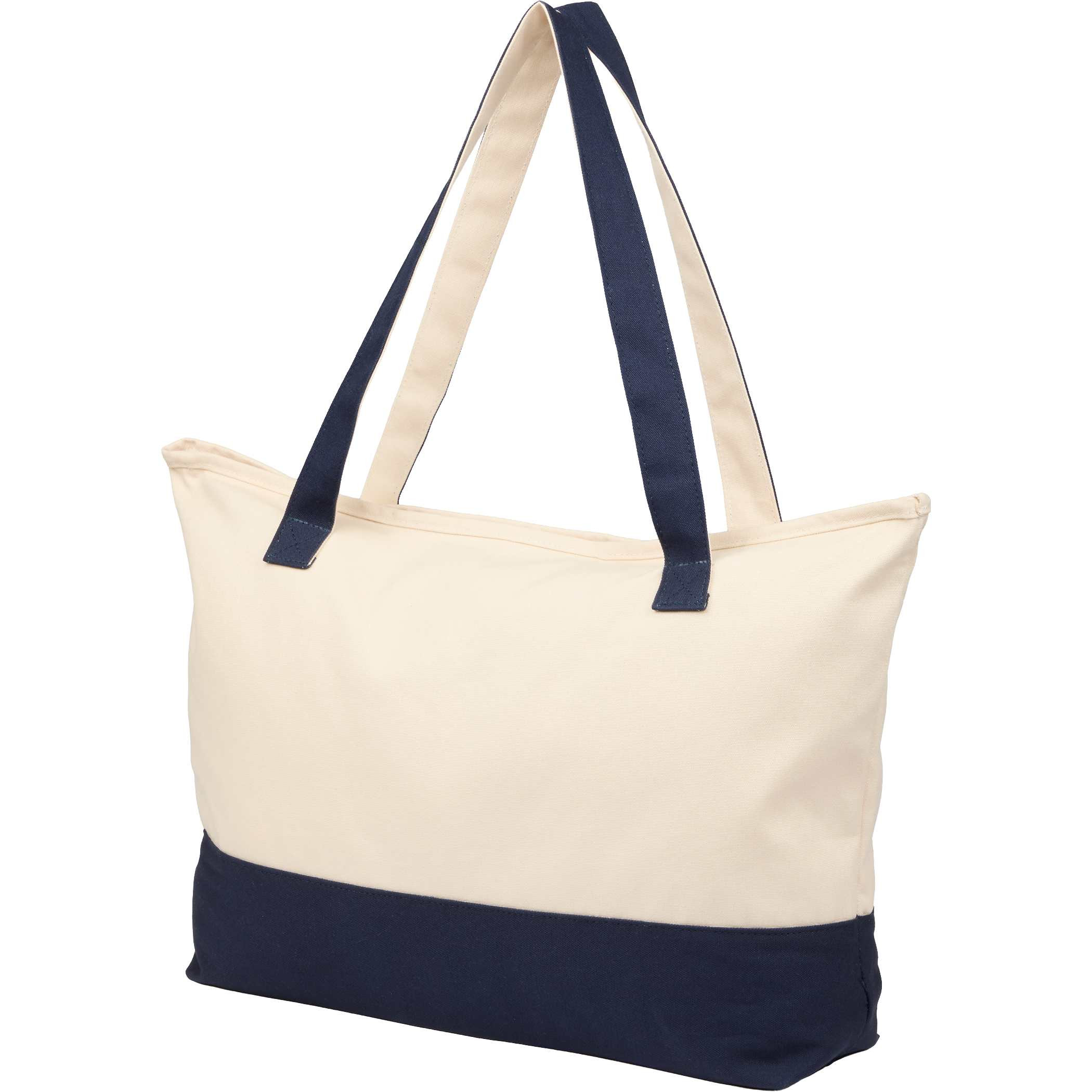 Color Accent 12 oz. Recycled Cotton Zippered Tote Product Image