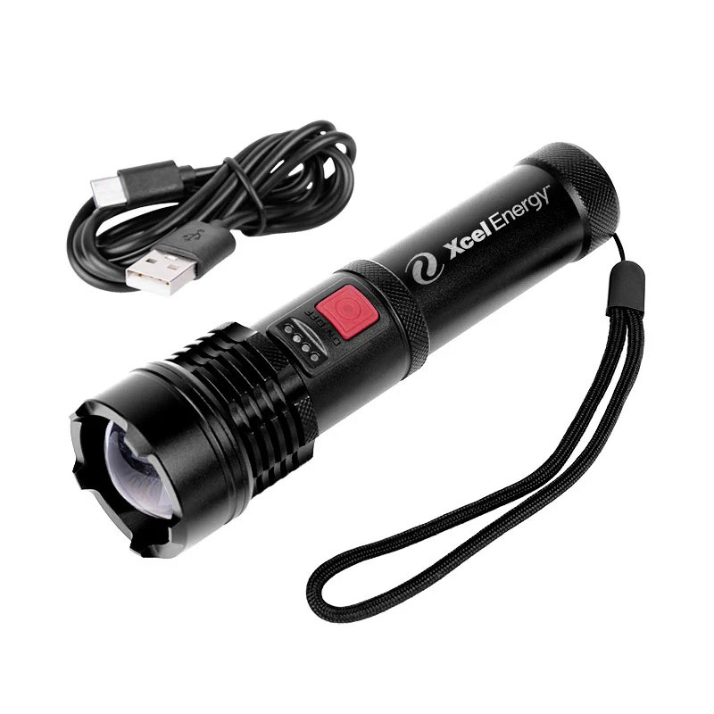 800 Lumen Metal Flashlight with 1,500mAh Rechargeable Battery Product Image