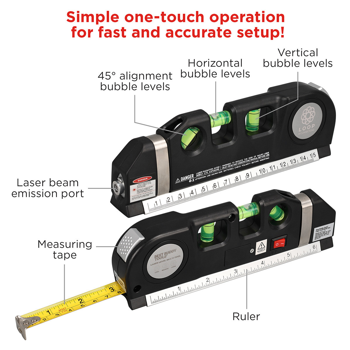 Best Buddy Tools® Laser Level Multi-Tool Product Image