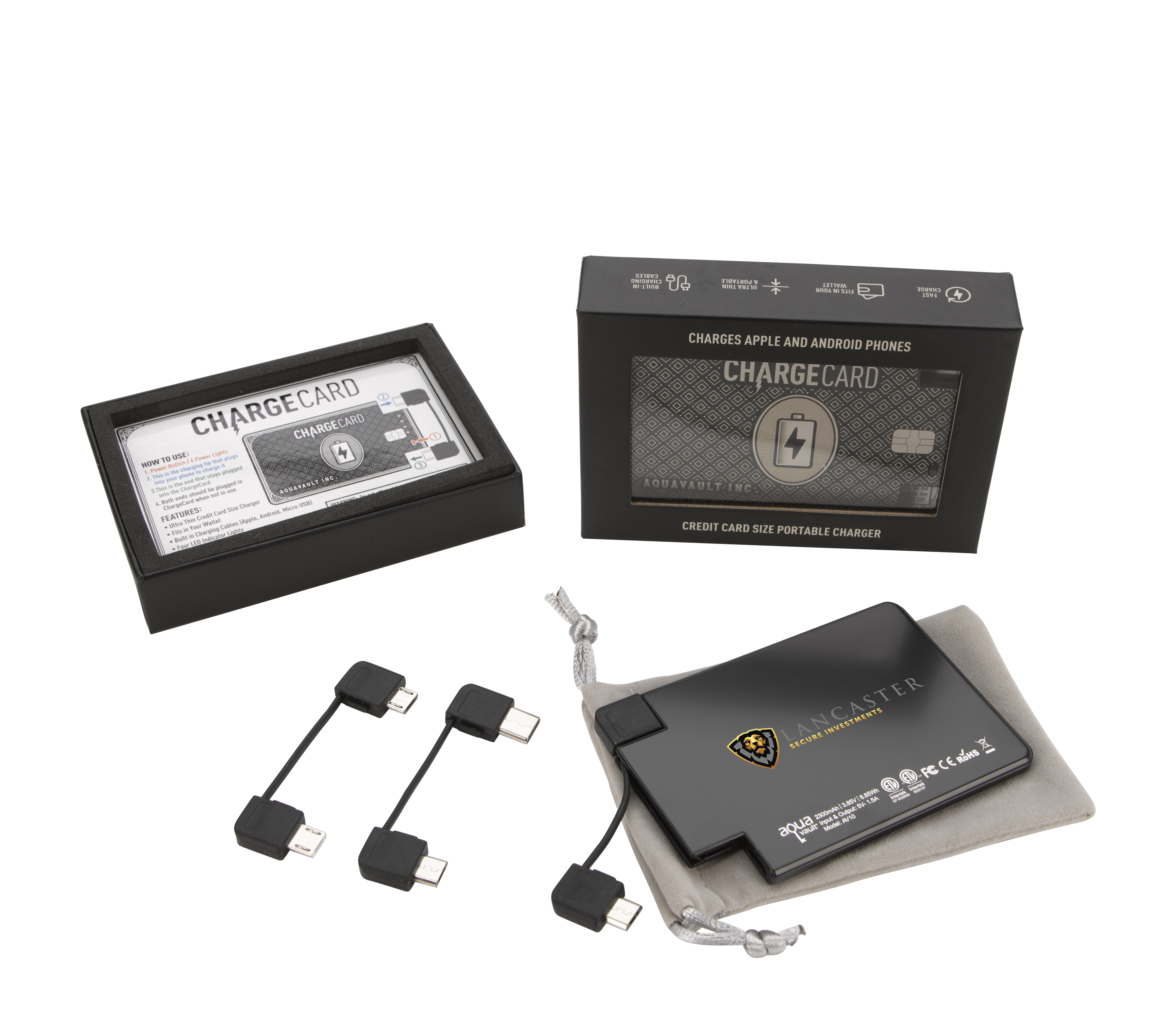 AquaVault® ChargeCard 2,300 mAh Power Bank Product Image