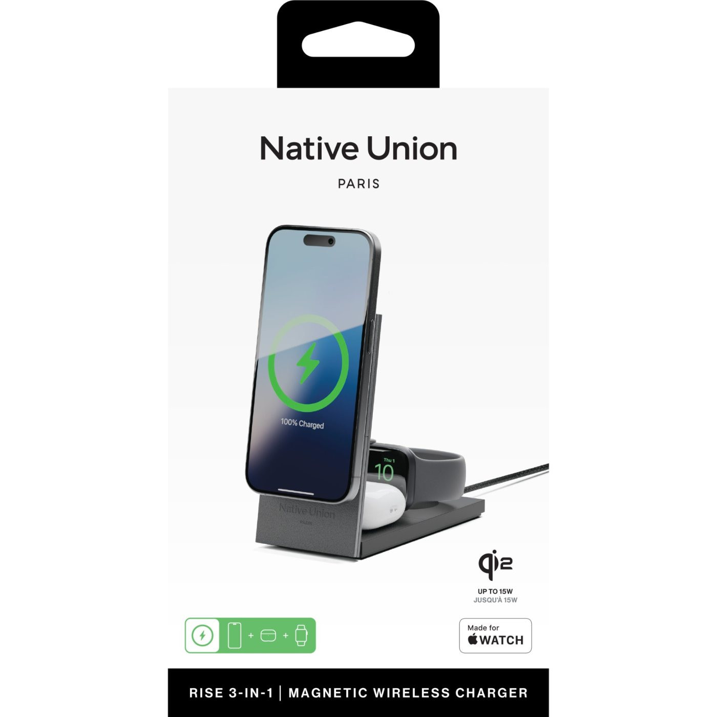 Native Union Rise 3-in-1 Qi2 Wireless Charger Product Image