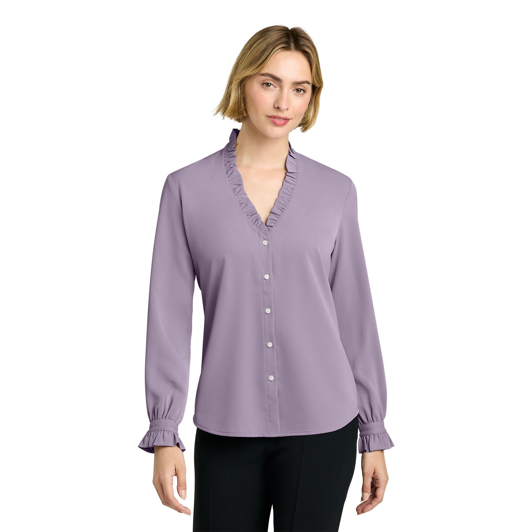 Brooks Brothers® Women’s Long Sleeve Ruffle Collar Blouse Product Image